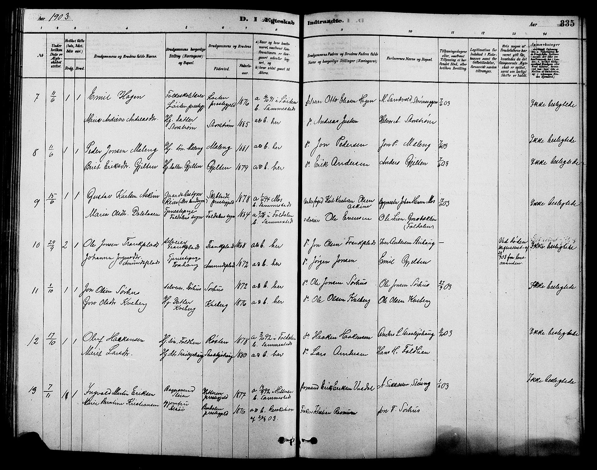 Alvdal prestekontor, AV/SAH-PREST-060/H/Ha/Hab/L0003: Parish register (copy) no. 3, 1878-1907, p. 335