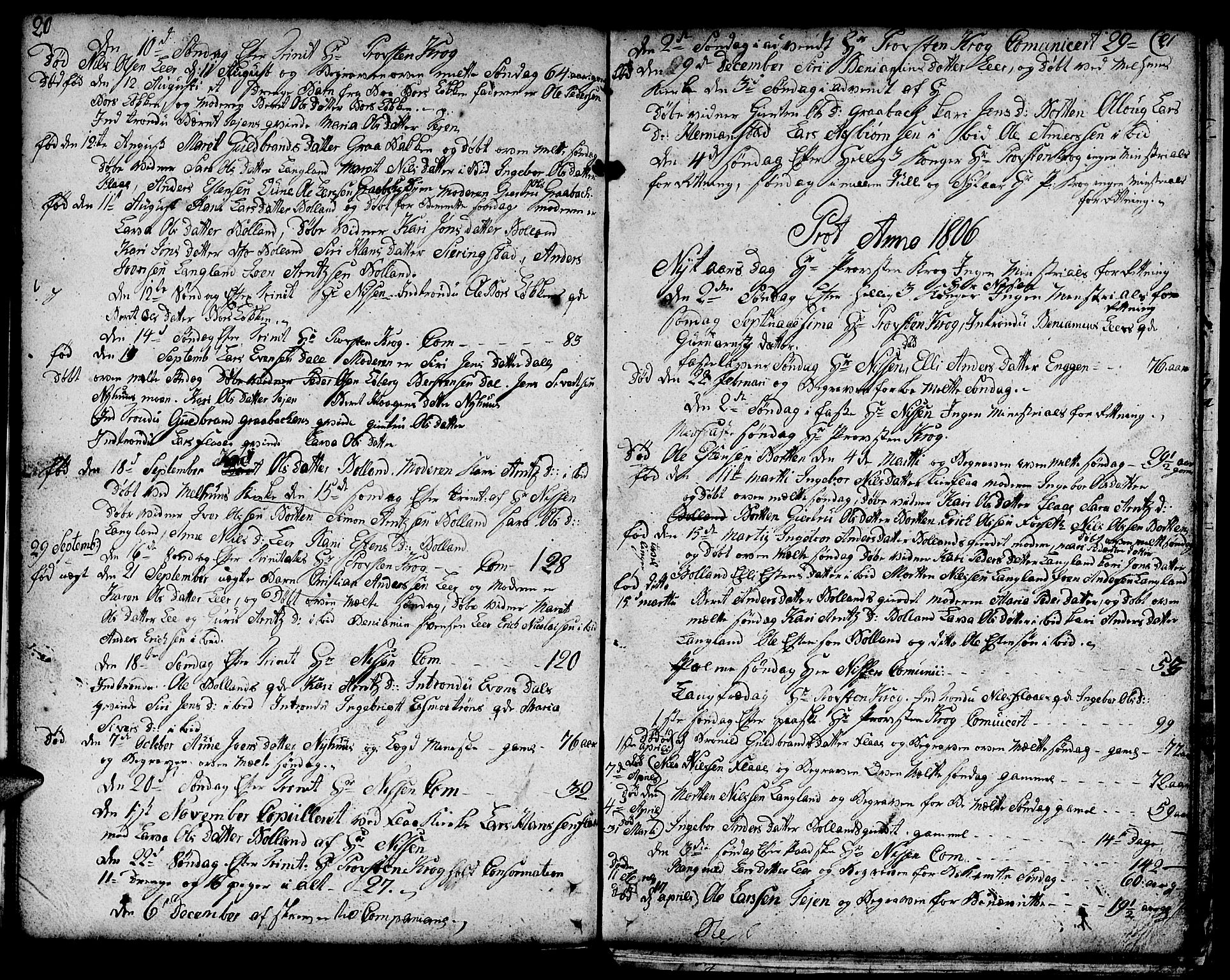 Ministerialprotokoller, klokkerbøker og fødselsregistre - Sør-Trøndelag, SAT/A-1456/693/L1120: Parish register (copy) no. 693C01, 1799-1816, p. 20-21