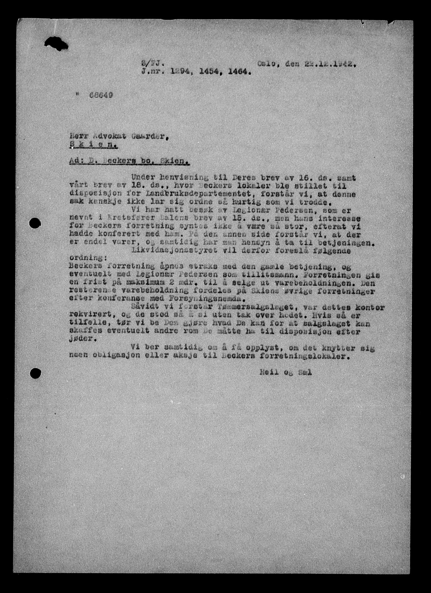 Justisdepartementet, Tilbakeføringskontoret for inndratte formuer, AV/RA-S-1564/H/Hc/Hcd/L0990: --, 1945-1947, p. 41