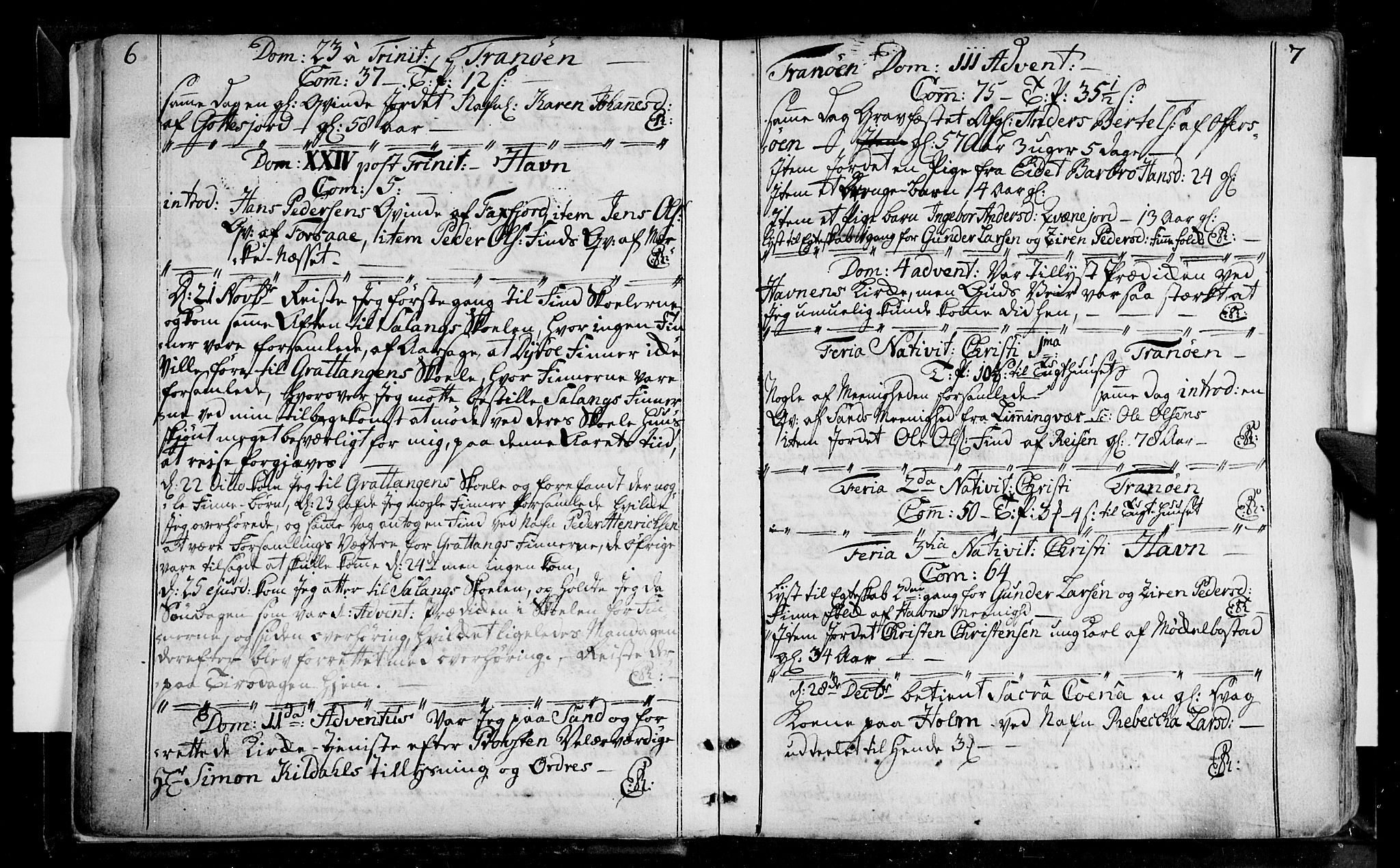 Tranøy sokneprestkontor, SATØ/S-1313/I/Ia/Iaa/L0001kirke: Parish register (official) no. 1, 1757-1773, p. 6-7
