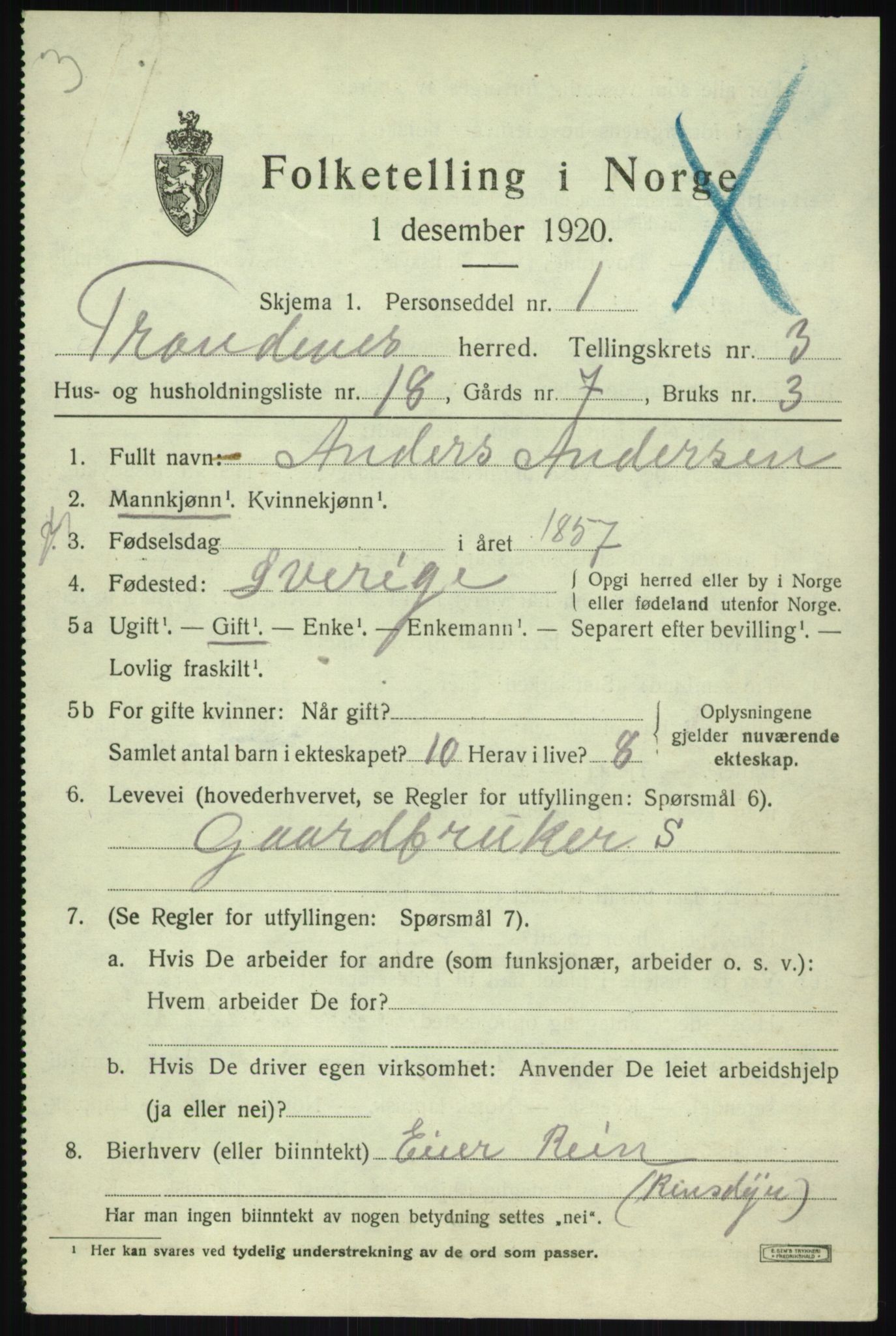 SATØ, 1920 census for Trondenes, 1920, p. 4601