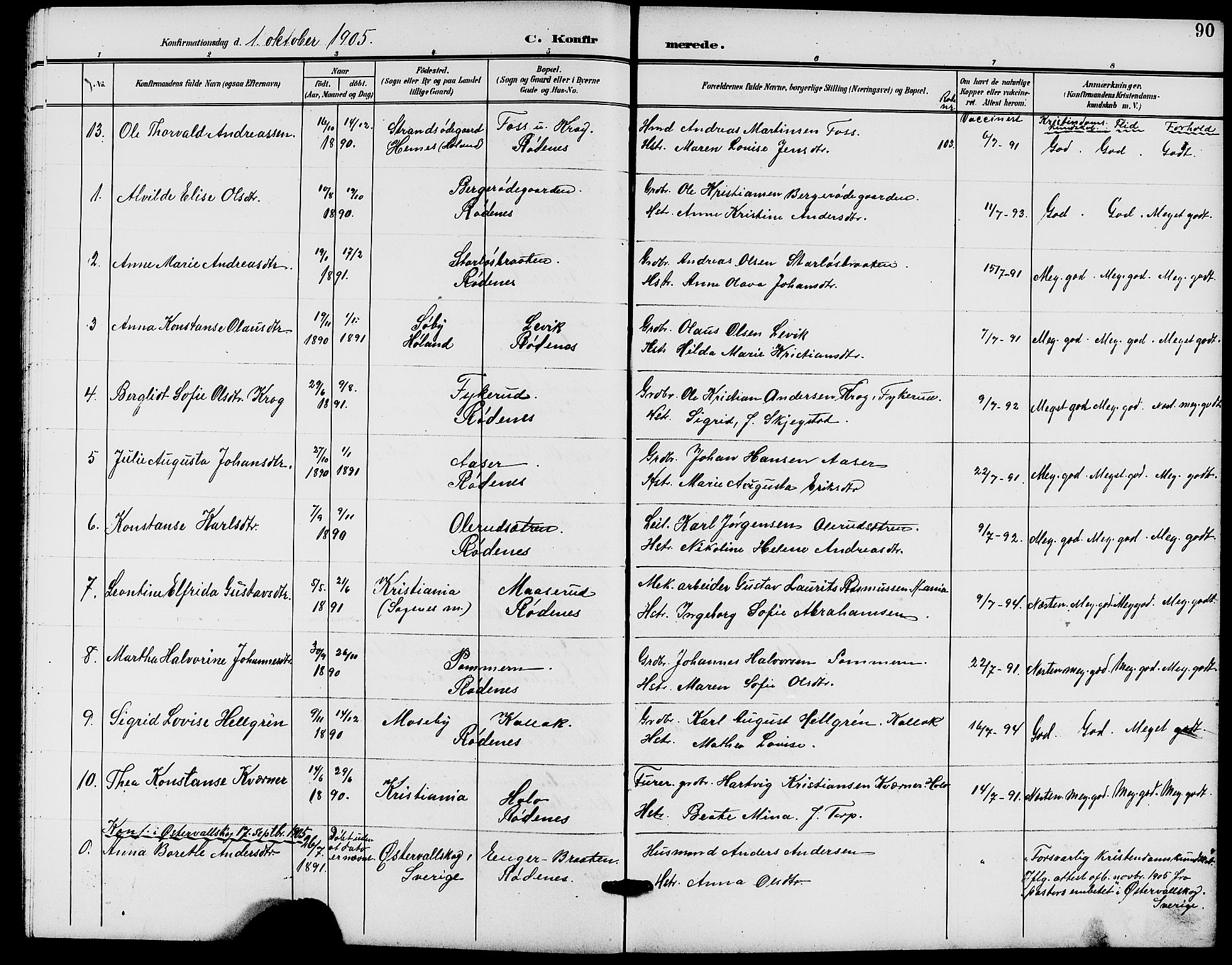 Rødenes prestekontor Kirkebøker, AV/SAO-A-2005/G/Ga/L0002: Parish register (copy) no. I 2, 1901-1910, p. 90