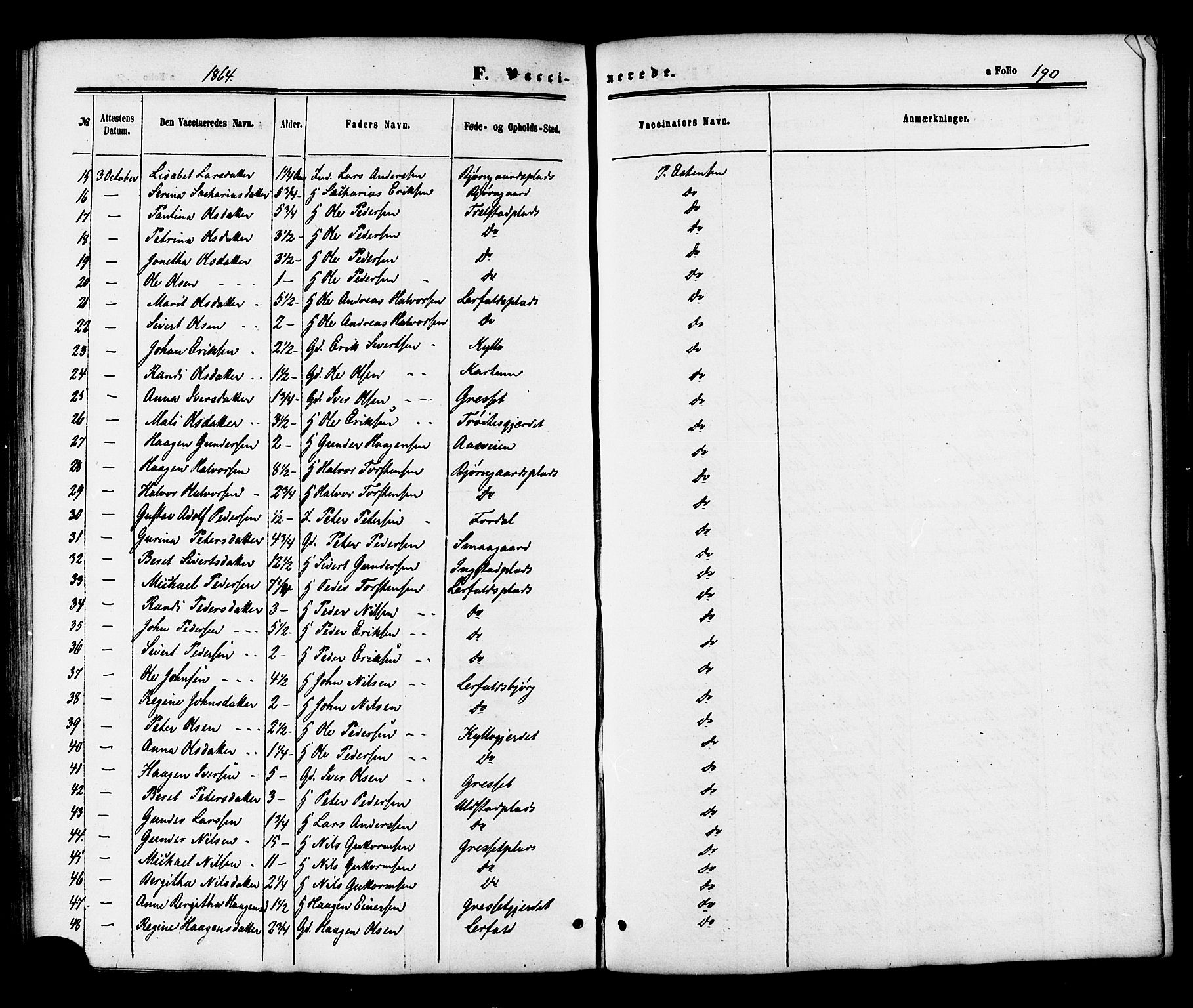 Ministerialprotokoller, klokkerbøker og fødselsregistre - Nord-Trøndelag, SAT/A-1458/703/L0029: Parish register (official) no. 703A02, 1863-1879, p. 190