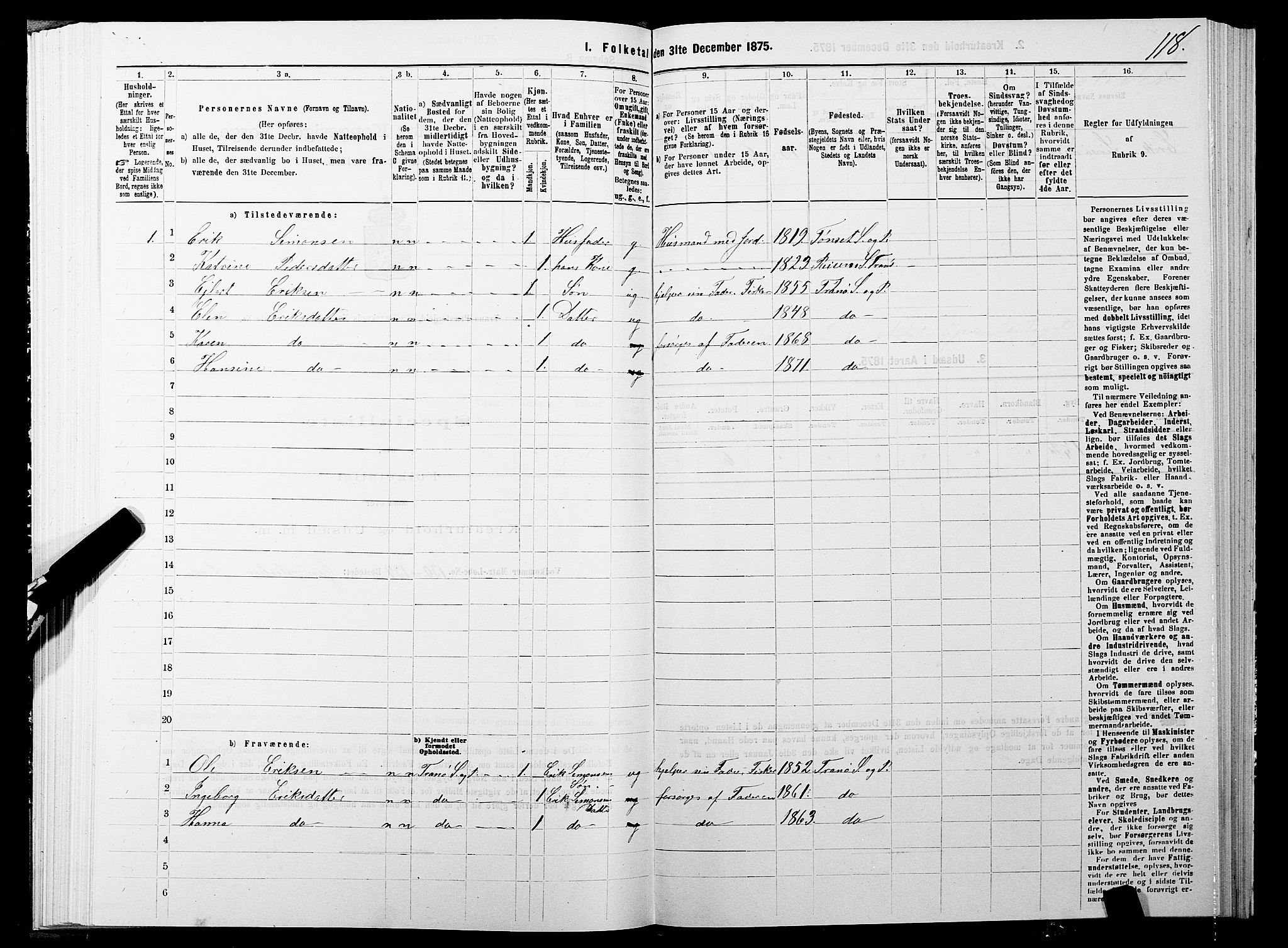 SATØ, 1875 census for 1927P Tranøy, 1875, p. 4118