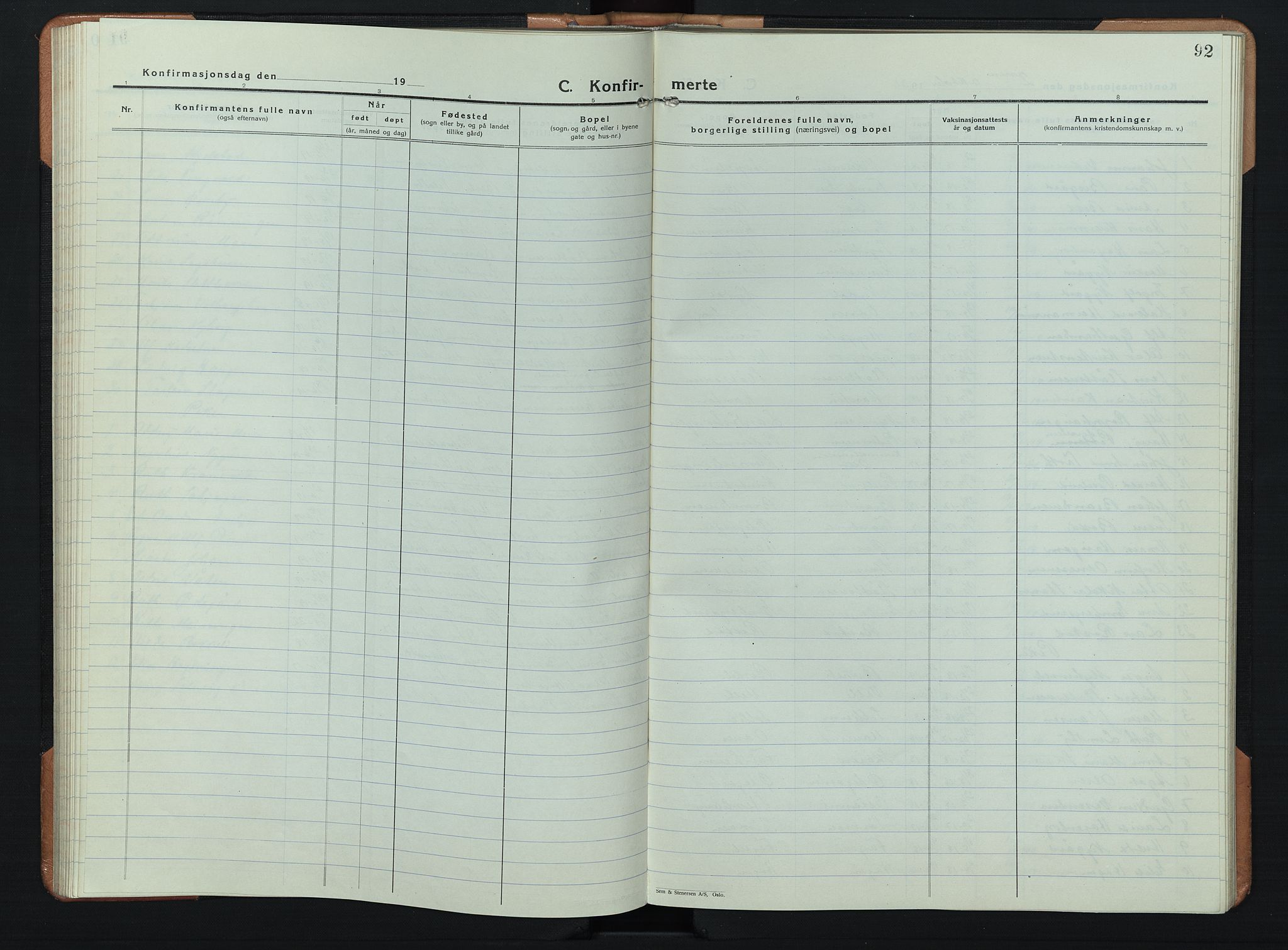 Søndre Land prestekontor, AV/SAH-PREST-122/L/L0008: Parish register (copy) no. 8, 1926-1950, p. 92