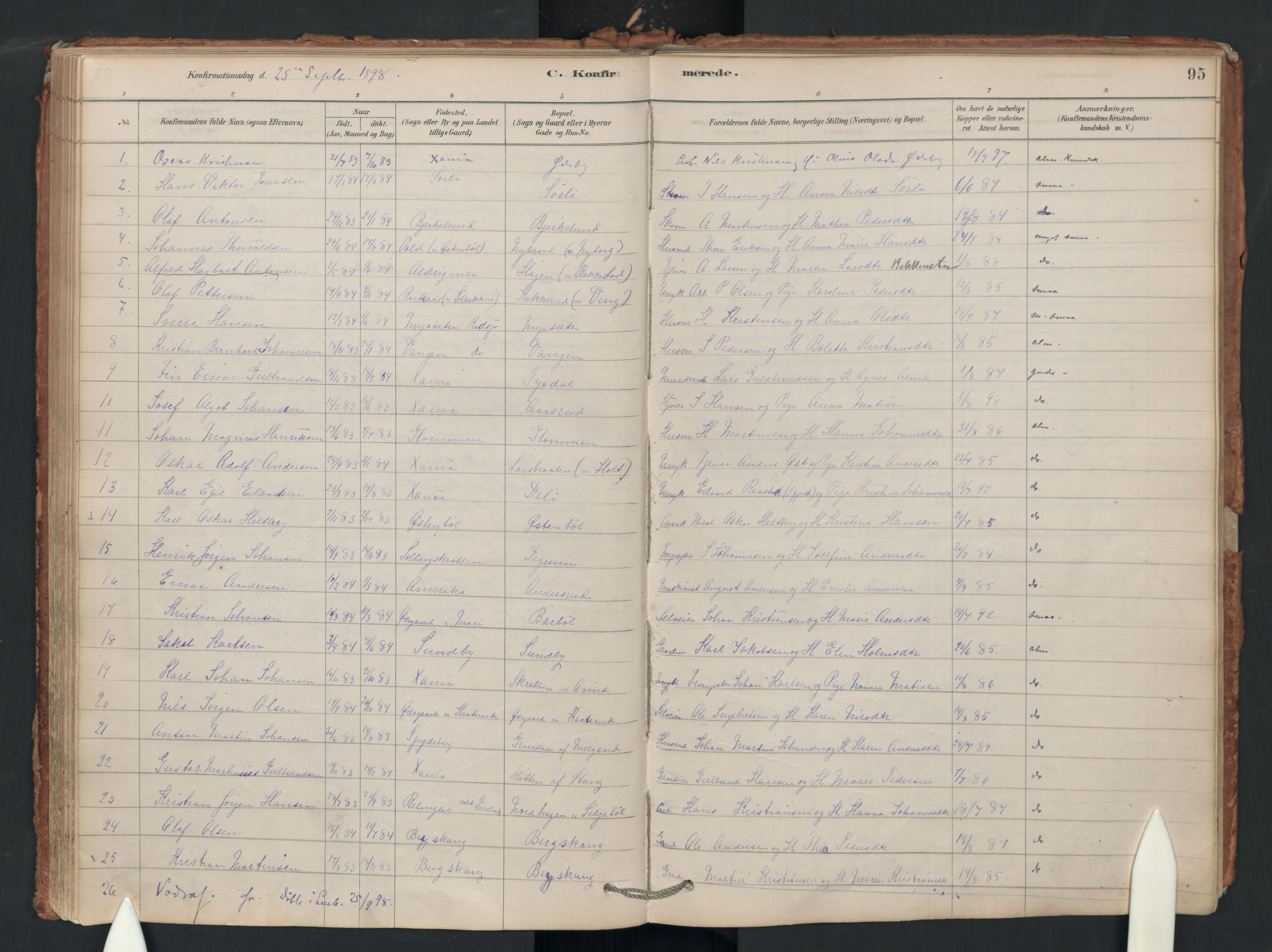 Enebakk prestekontor Kirkebøker, SAO/A-10171c/F/Fa/L0018: Parish register (official) no. I 18, 1877-1930, p. 95