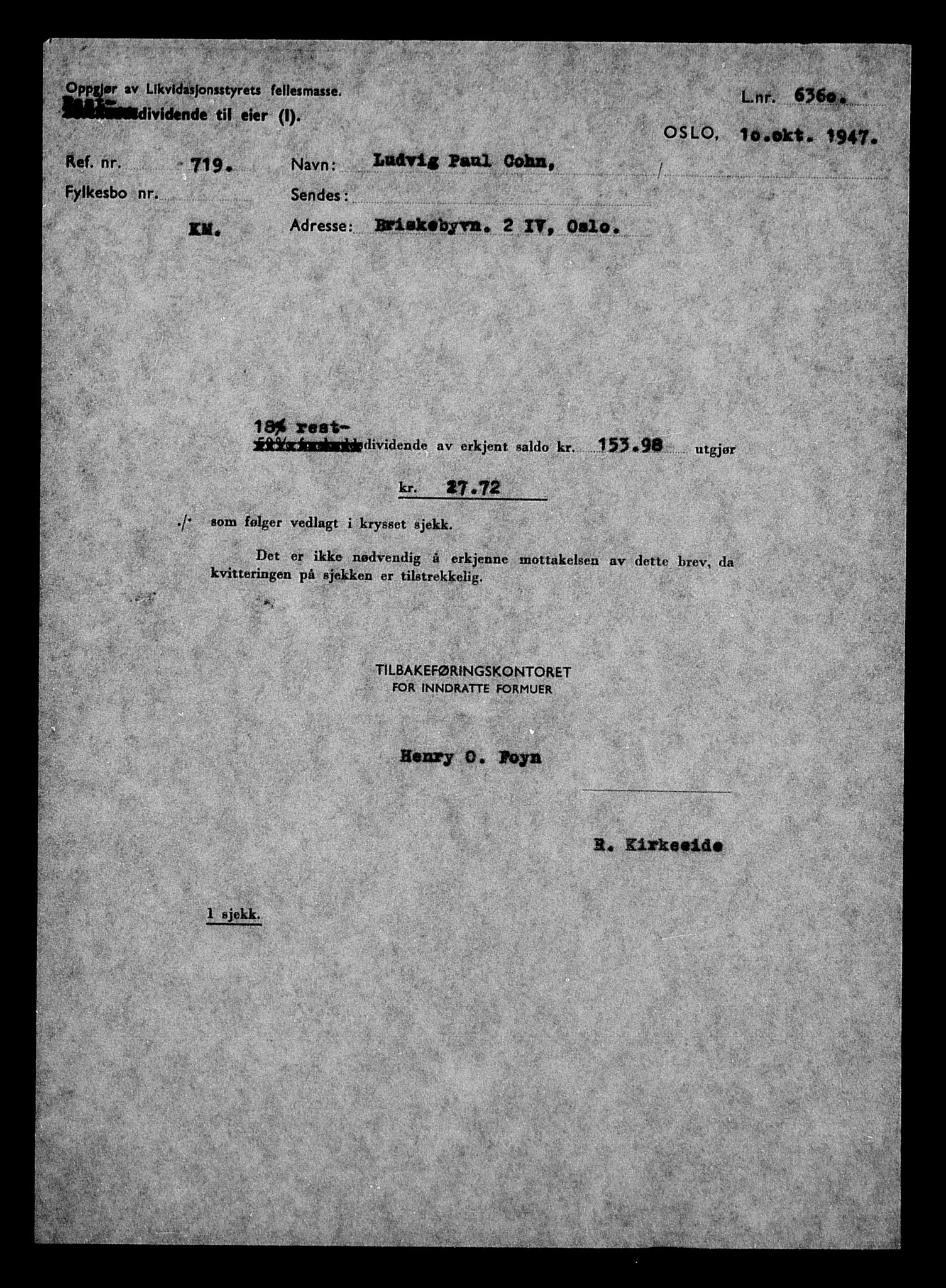 Justisdepartementet, Tilbakeføringskontoret for inndratte formuer, AV/RA-S-1564/H/Hc/Hcc/L0928: --, 1945-1947, p. 539