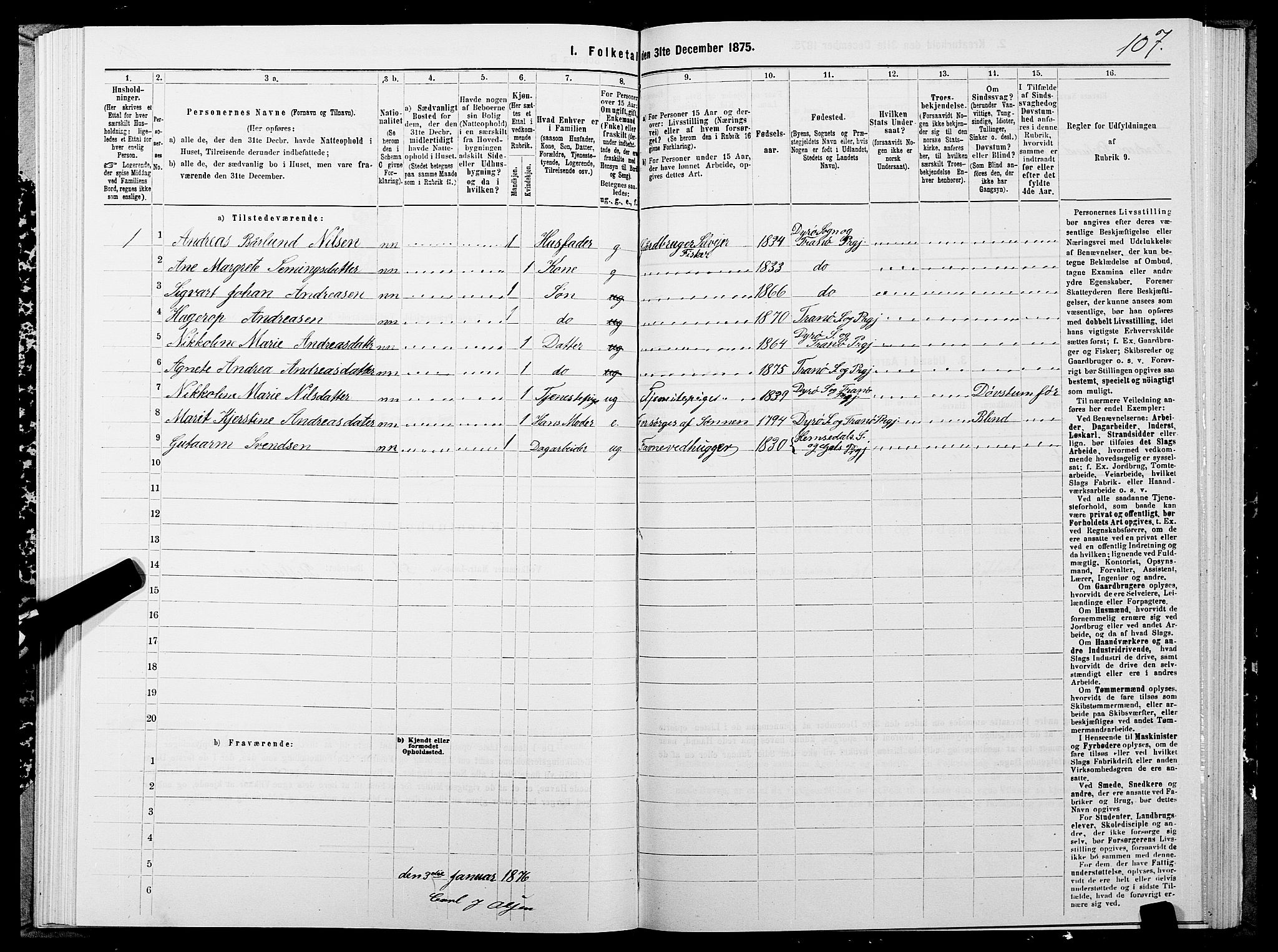 SATØ, 1875 census for 1927P Tranøy, 1875, p. 2107