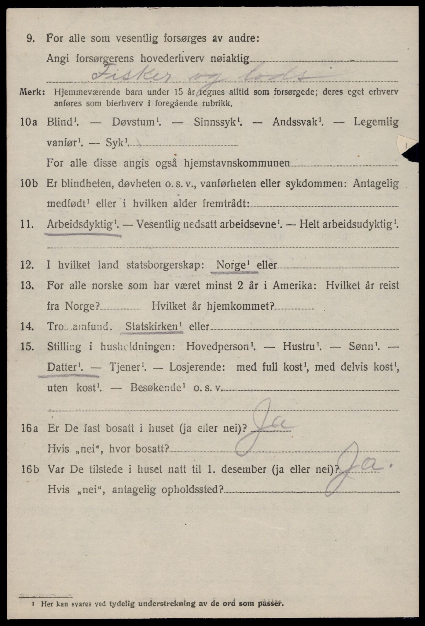 SAT, 1920 census for Hustad, 1920, p. 1518