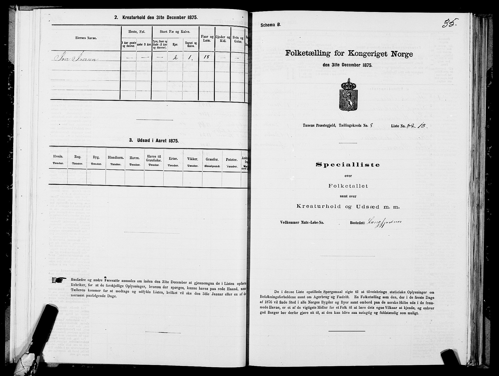 SATØ, 1875 census for 2025P Tana, 1875, p. 3035