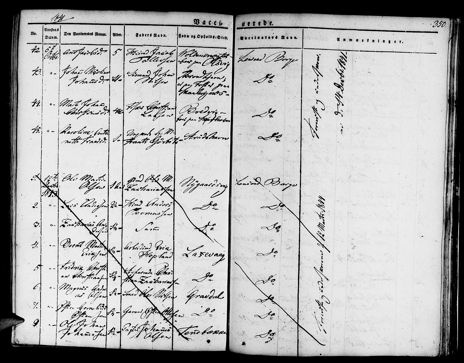 Askøy Sokneprestembete, SAB/A-74101/H/Ha/Haa/Haaa/L0004: Parish register (official) no. A 4, 1825-1845, p. 350