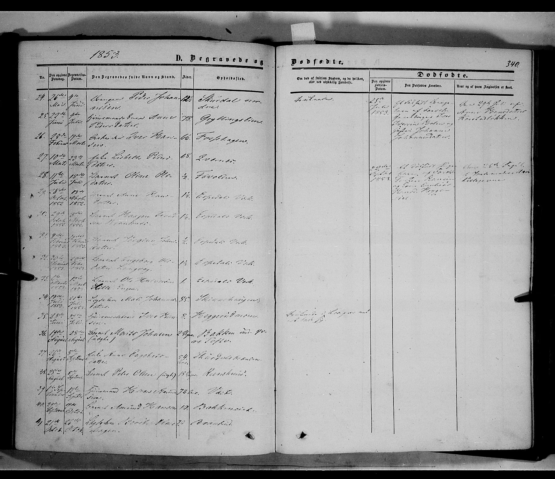 Sør-Fron prestekontor, SAH/PREST-010/H/Ha/Haa/L0001: Parish register (official) no. 1, 1849-1863, p. 340