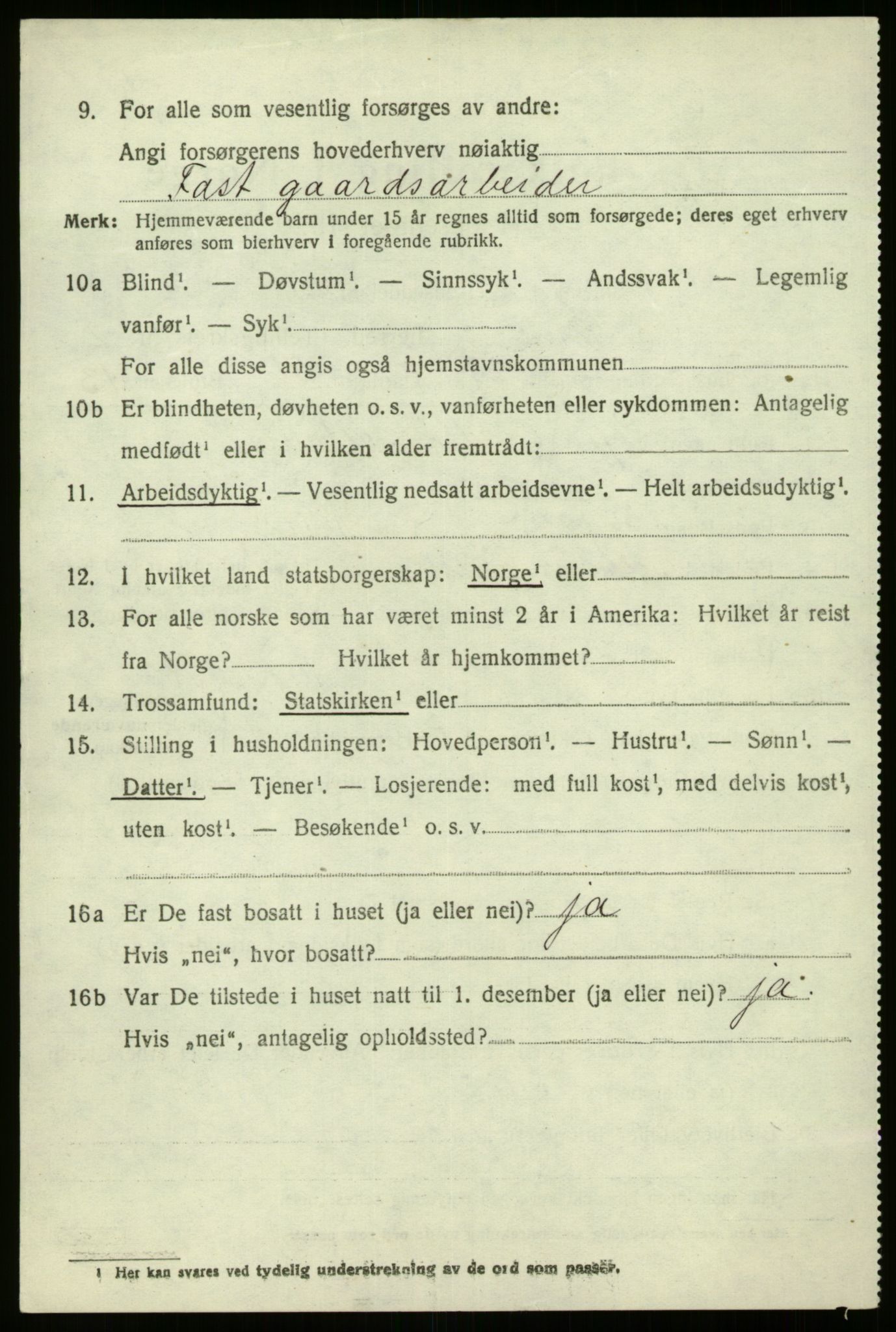 SAB, 1920 census for Kinn, 1920, p. 9550