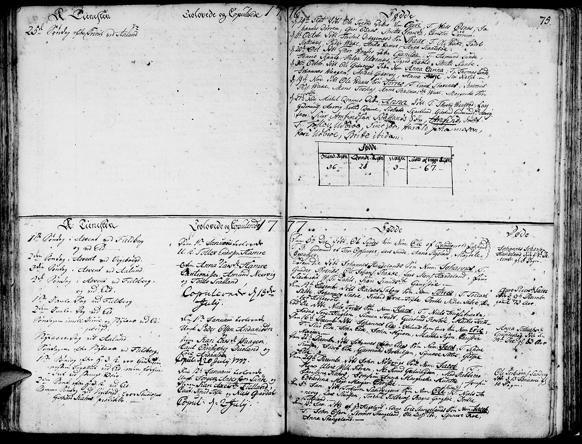 Fjelberg sokneprestembete, AV/SAB-A-75201/H/Haa: Parish register (official) no. A 2, 1760-1788, p. 75