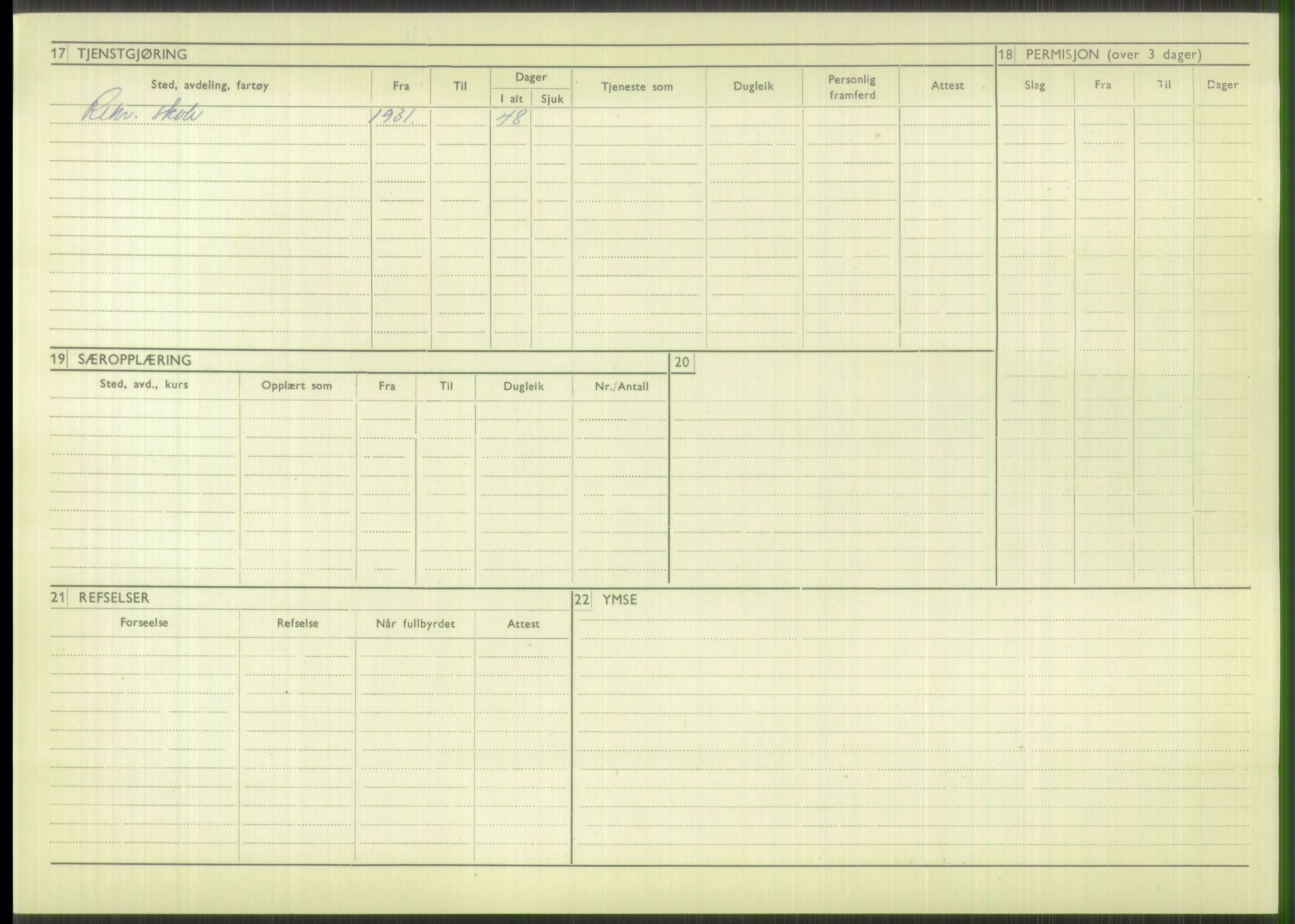 Forsvaret, Troms infanteriregiment nr. 16, AV/RA-RAFA-3146/P/Pa/L0015: Rulleblad for regimentets menige mannskaper, årsklasse 1931, 1931, p. 738