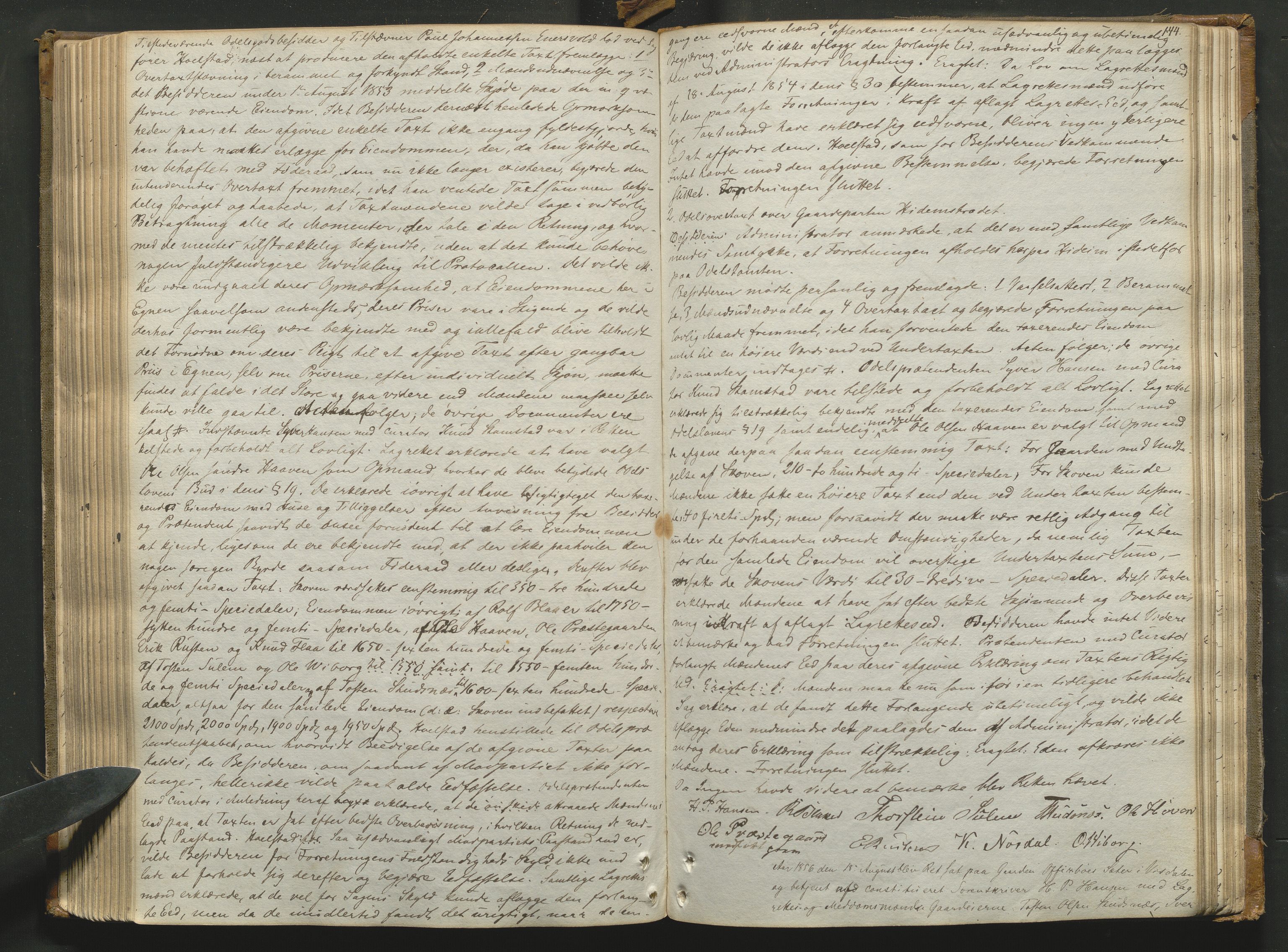 Nord-Gudbrandsdal tingrett, AV/SAH-TING-002/G/Gc/Gcb/L0001: Ekstrarettsprotokoll for åstedssaker, 1849-1857, p. 143b-144a