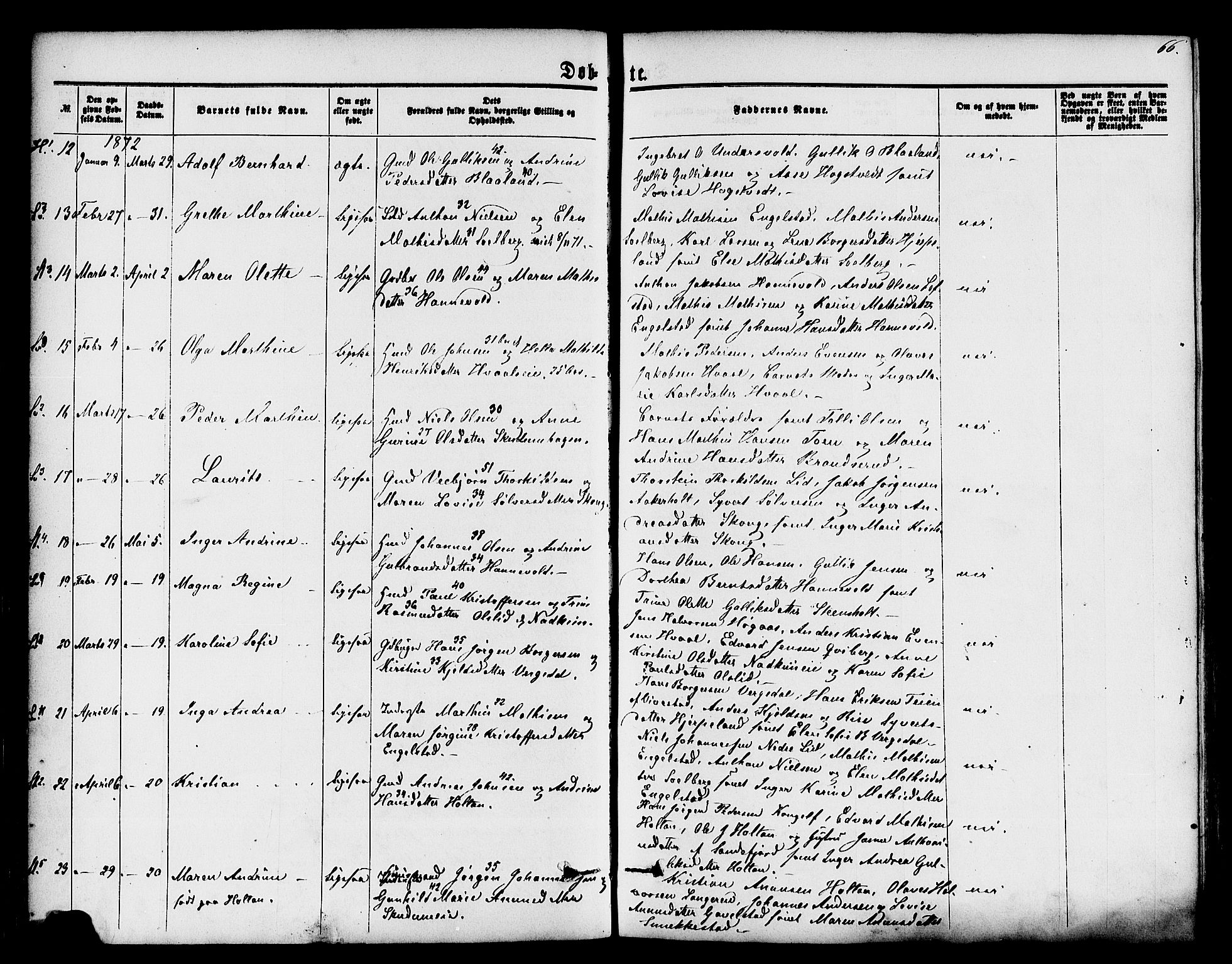 Lardal kirkebøker, SAKO/A-350/F/Fa/L0007: Parish register (official) no. I 7, 1861-1880, p. 66