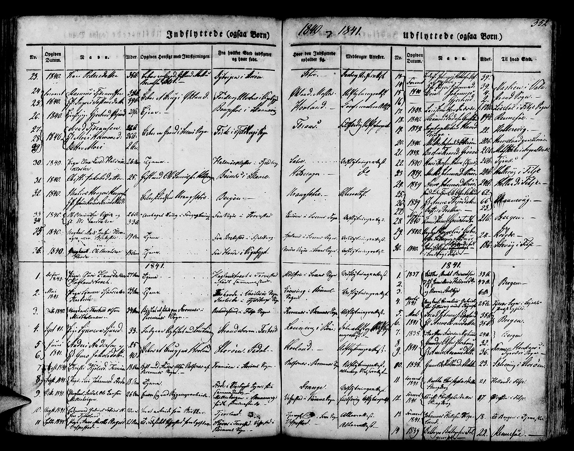 Finnås sokneprestembete, SAB/A-99925/H/Ha/Haa/Haaa/L0006: Parish register (official) no. A 6, 1836-1850, p. 352