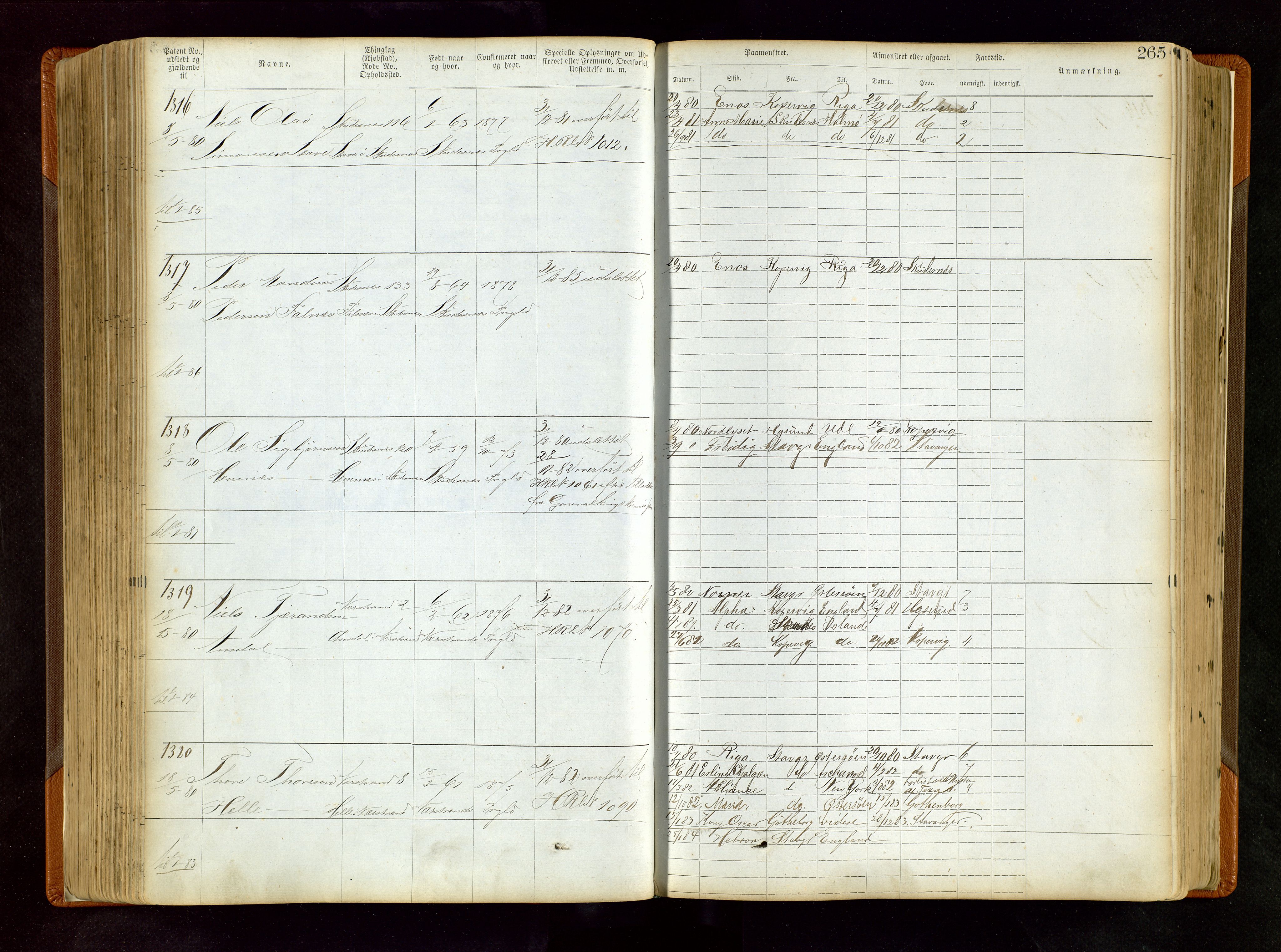 Haugesund sjømannskontor, AV/SAST-A-102007/F/Ff/L0001: Sjøfartsrulle Skudenes krets nr 1-2742, 1868-1948, p. 265