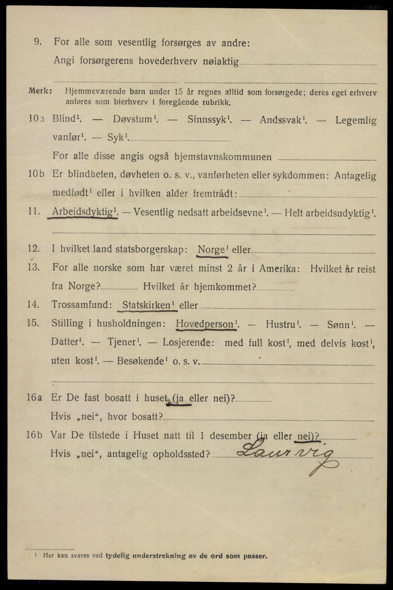 SAO, 1920 census for Drøbak, 1920, p. 2088