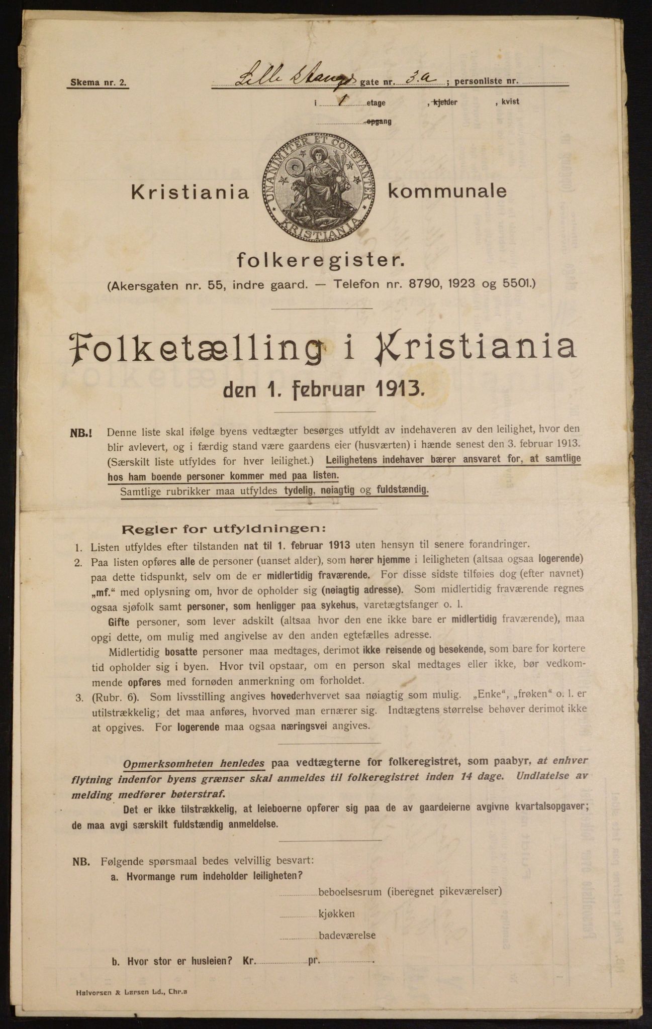 OBA, Municipal Census 1913 for Kristiania, 1913, p. 57355