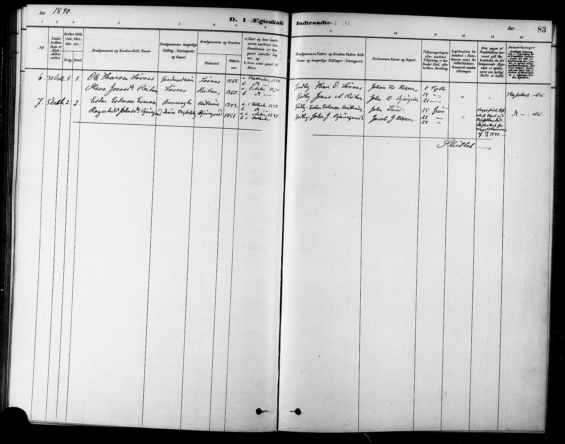 Ministerialprotokoller, klokkerbøker og fødselsregistre - Sør-Trøndelag, SAT/A-1456/685/L0972: Parish register (official) no. 685A09, 1879-1890, p. 83
