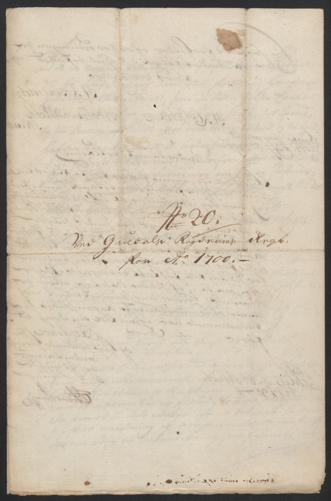 Rentekammeret inntil 1814, Reviderte regnskaper, Fogderegnskap, AV/RA-EA-4092/R60/L3950: Fogderegnskap Orkdal og Gauldal, 1700, p. 399