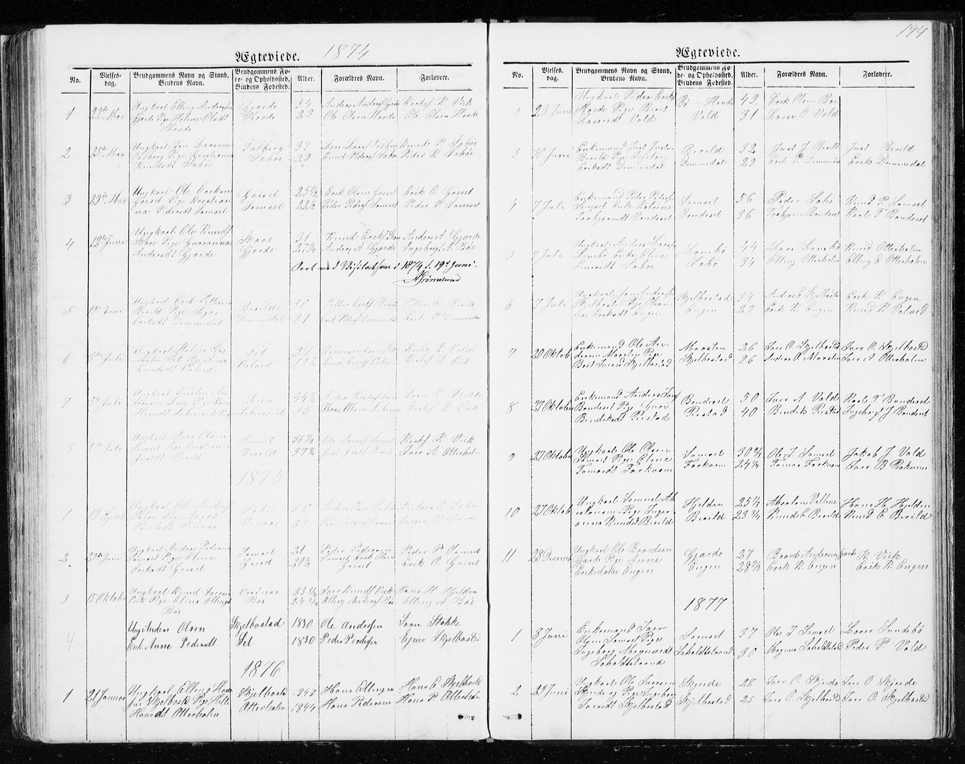 Ministerialprotokoller, klokkerbøker og fødselsregistre - Møre og Romsdal, AV/SAT-A-1454/543/L0564: Parish register (copy) no. 543C02, 1867-1915, p. 194