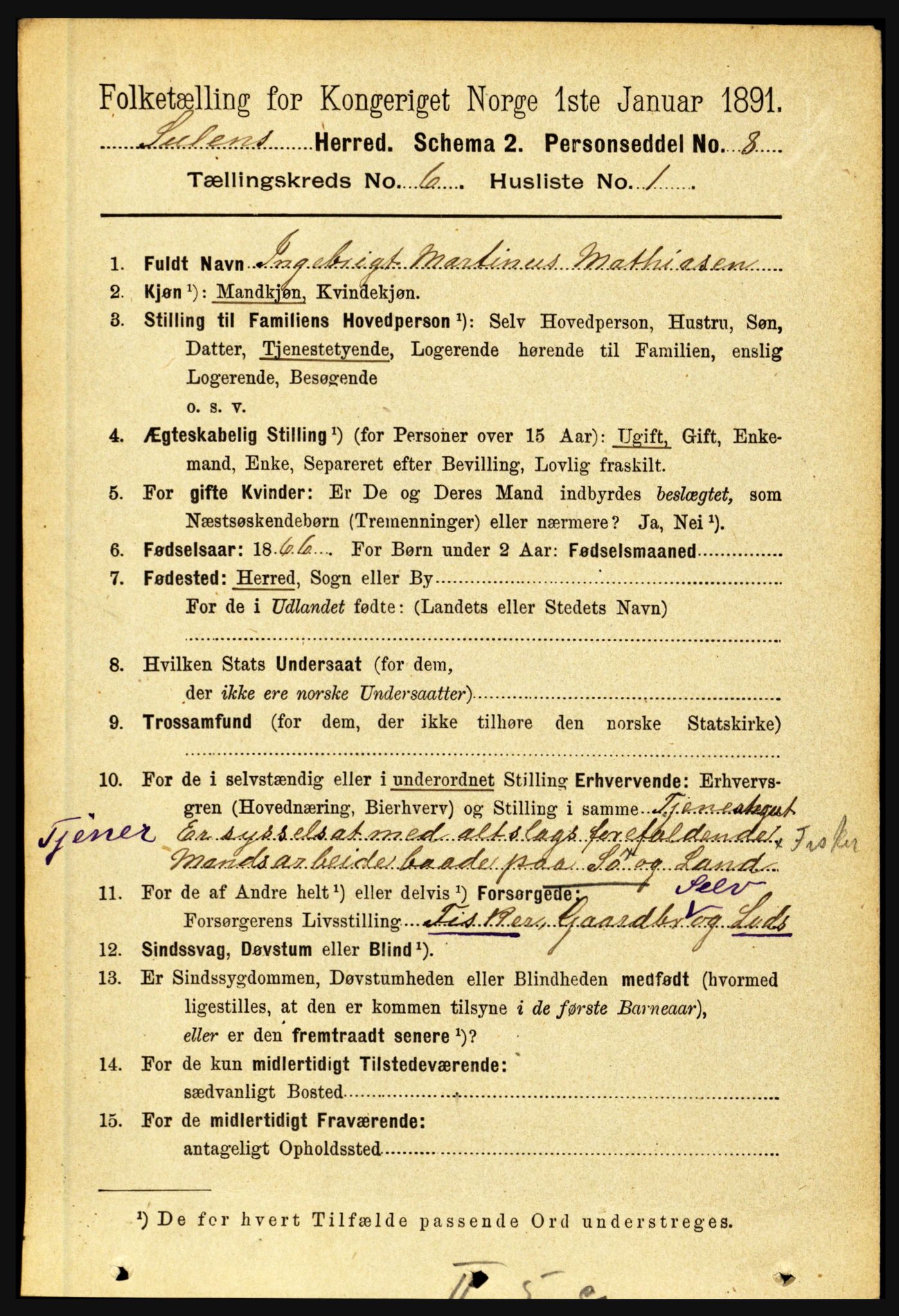 RA, 1891 census for 1412 Solund, 1891, p. 2021