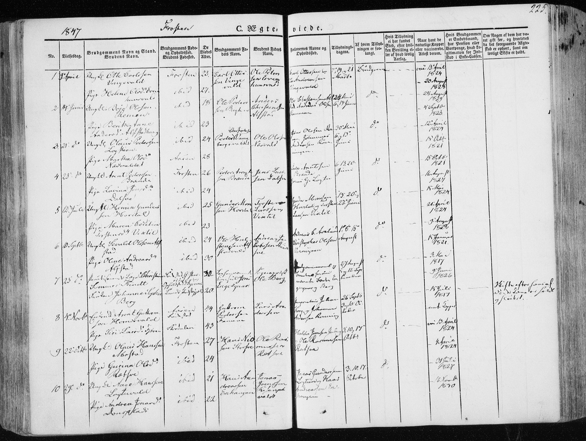 Ministerialprotokoller, klokkerbøker og fødselsregistre - Nord-Trøndelag, SAT/A-1458/713/L0115: Parish register (official) no. 713A06, 1838-1851, p. 225