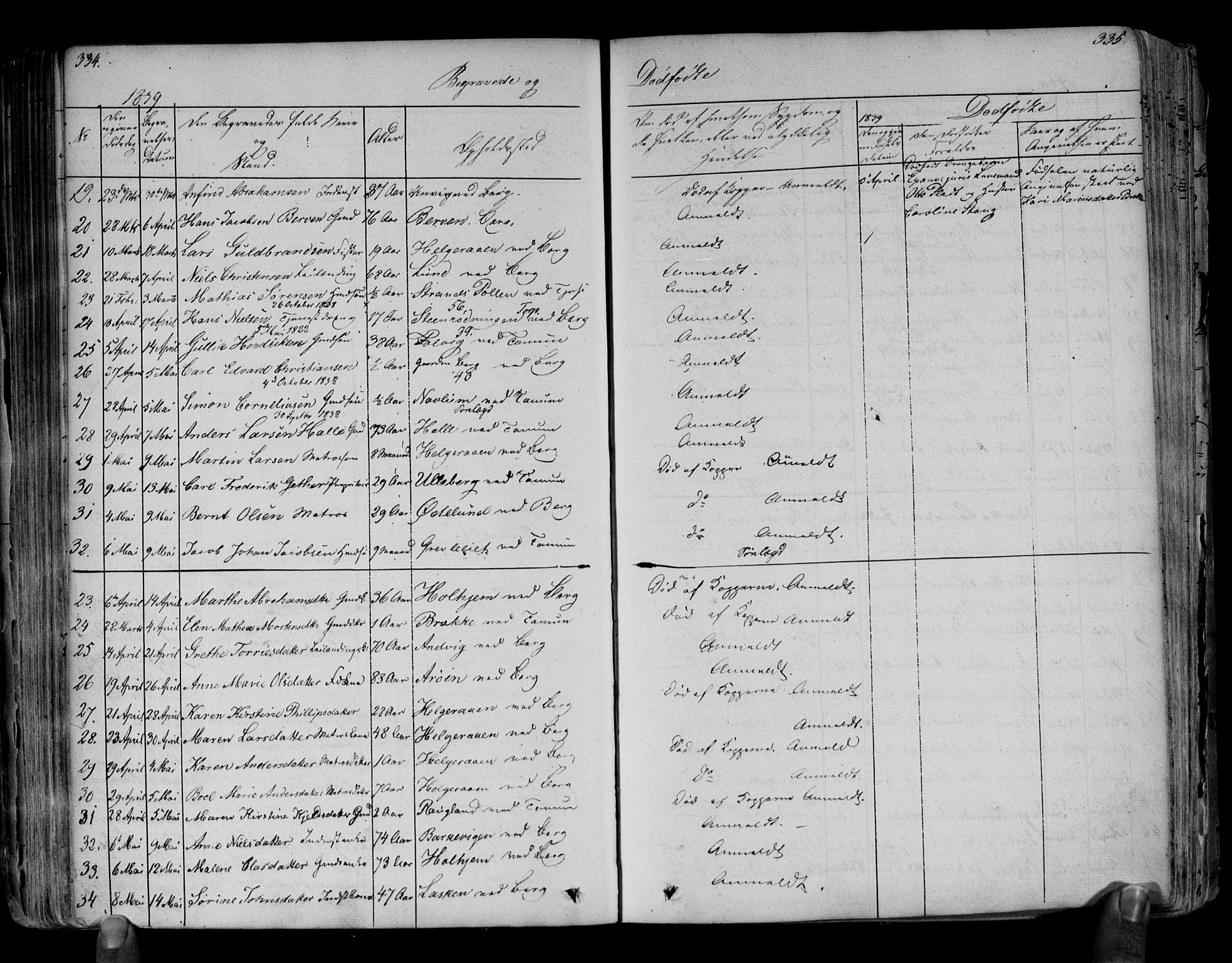 Brunlanes kirkebøker, SAKO/A-342/F/Fa/L0003: Parish register (official) no. I 3, 1834-1845, p. 334-335
