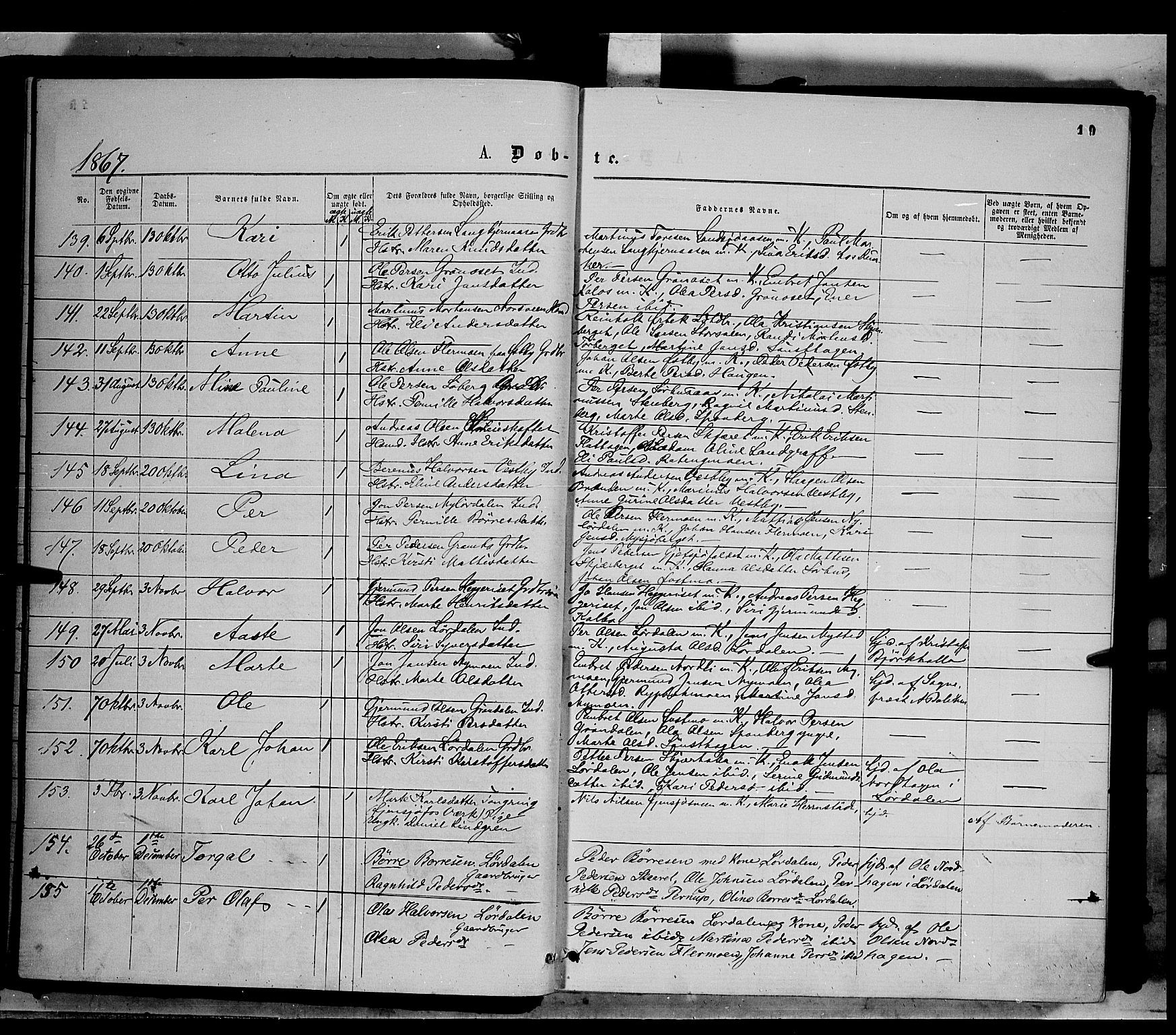 Trysil prestekontor, AV/SAH-PREST-046/H/Ha/Haa/L0006: Parish register (official) no. 6, 1866-1873, p. 19