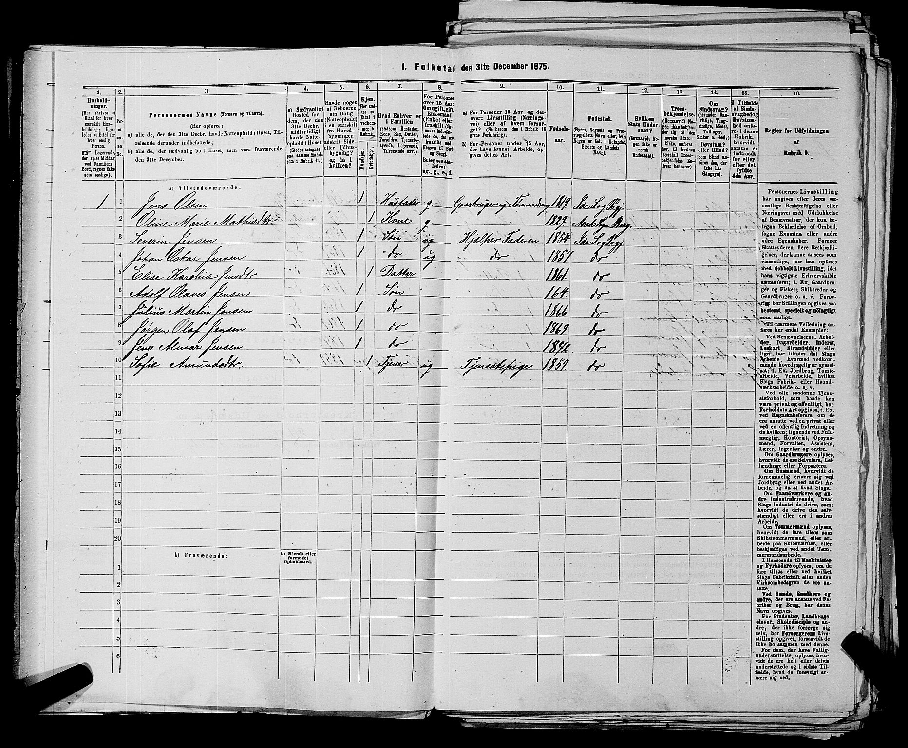 RA, 1875 census for 0117P Idd, 1875, p. 70