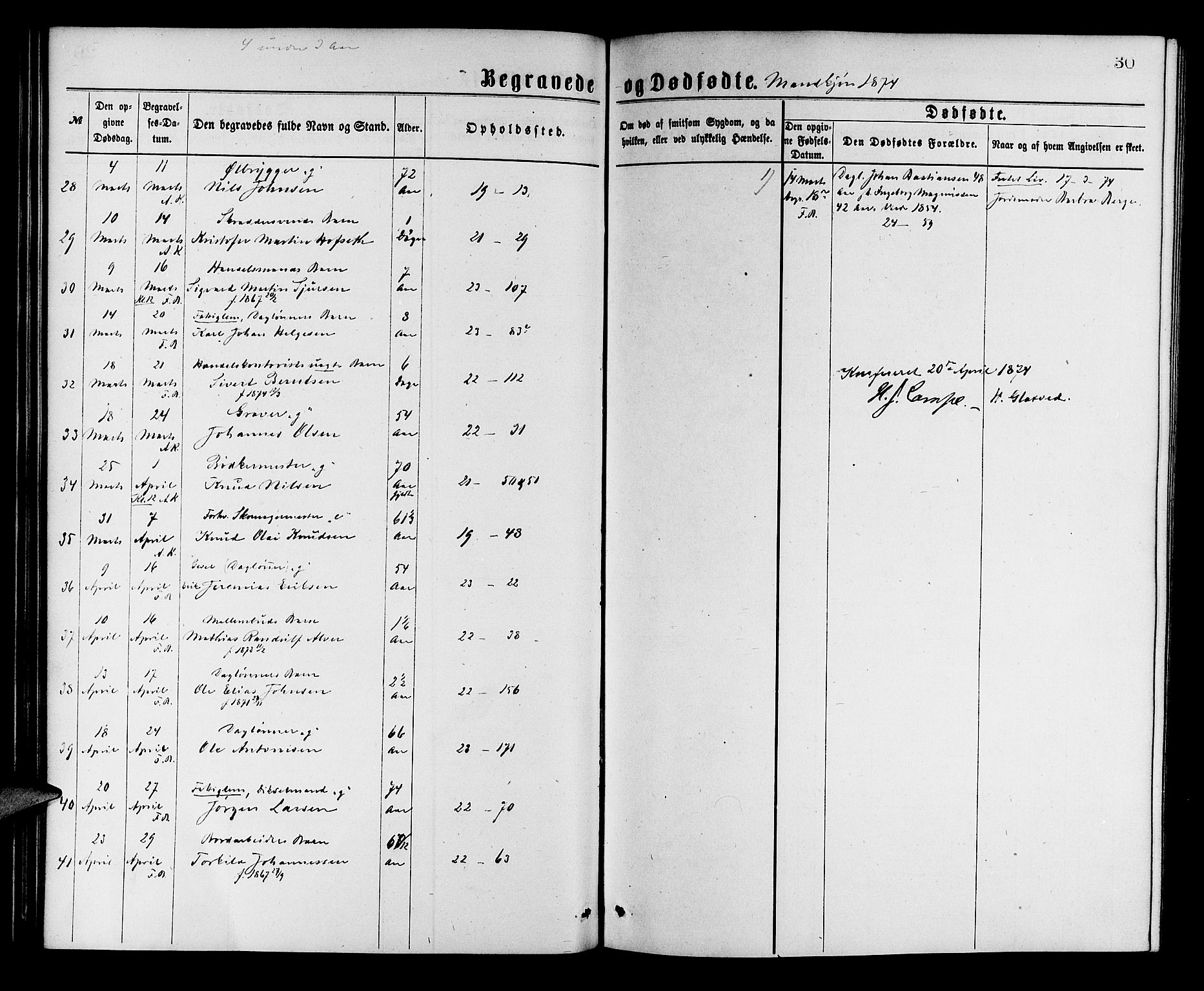 Korskirken sokneprestembete, AV/SAB-A-76101/H/Hab: Parish register (copy) no. E 3, 1871-1883, p. 30