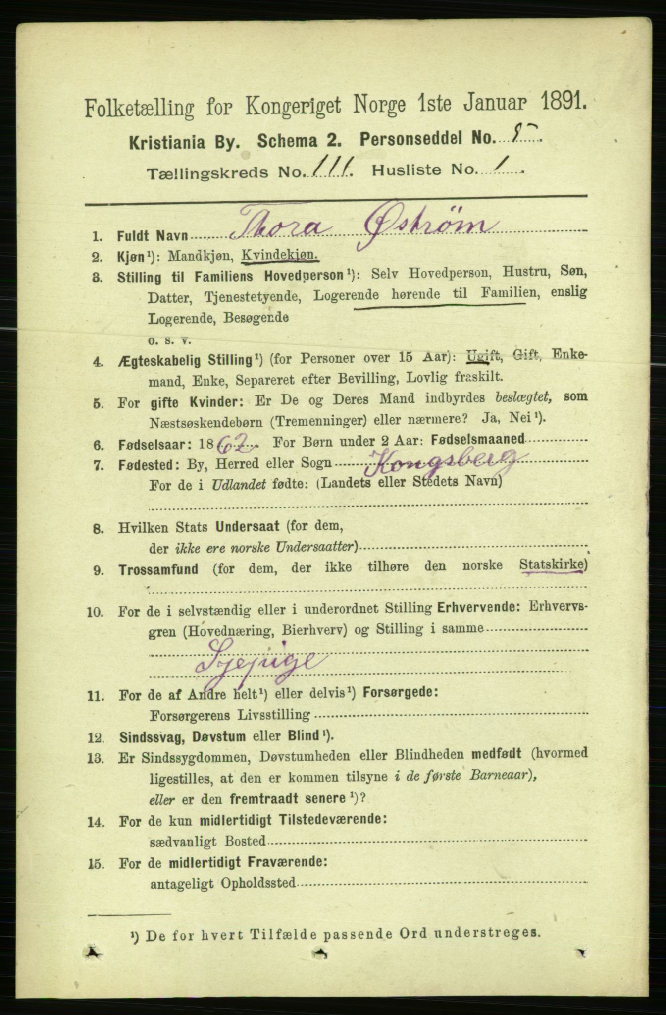 RA, 1891 census for 0301 Kristiania, 1891, p. 57921