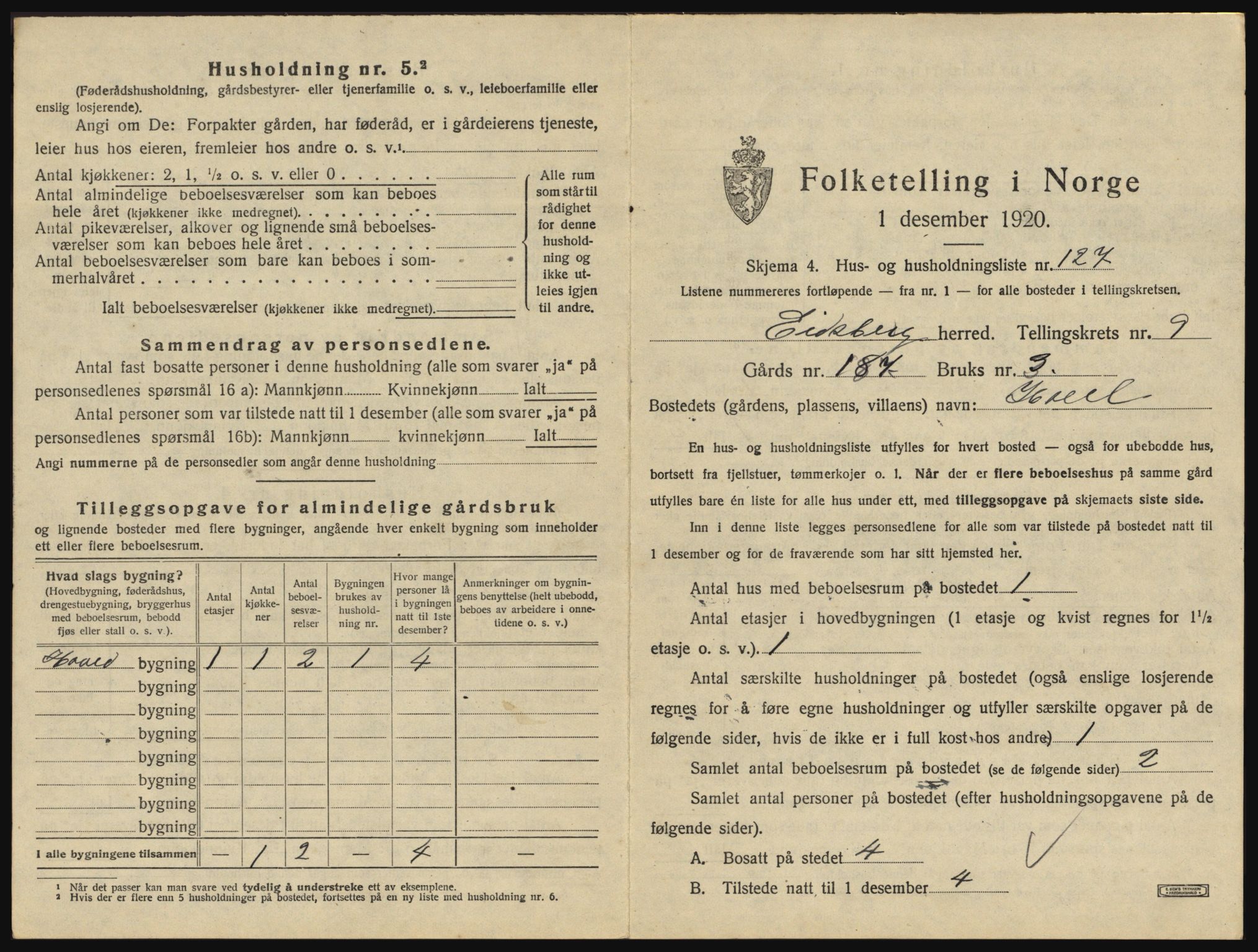 SAO, 1920 census for Eidsberg, 1920, p. 1751