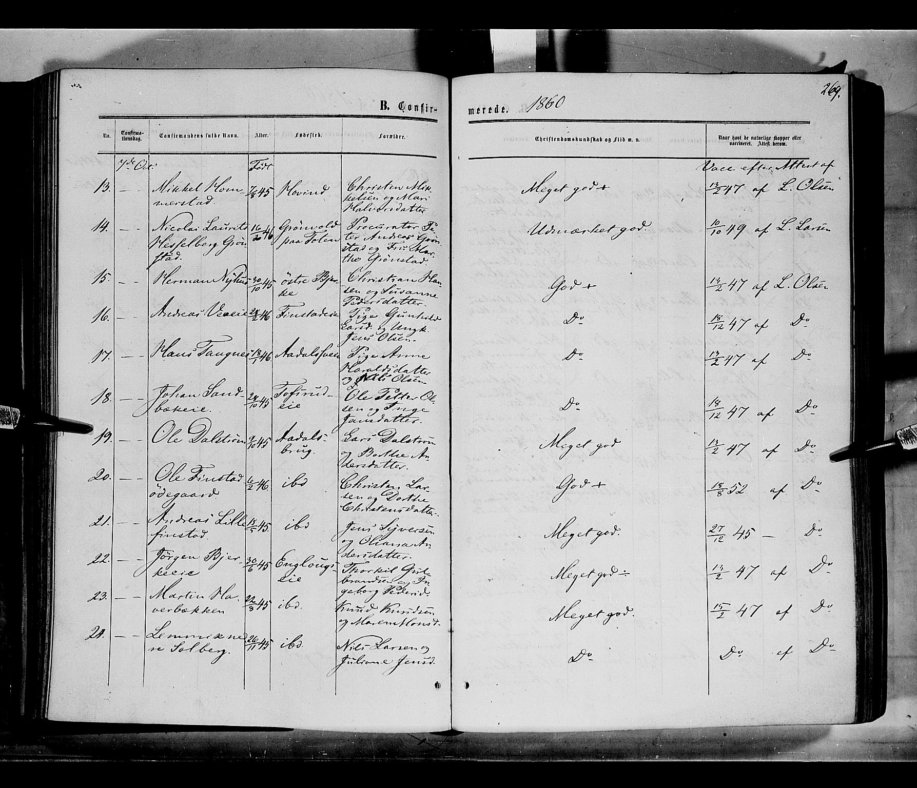 Løten prestekontor, SAH/PREST-022/K/Ka/L0008: Parish register (official) no. 8, 1860-1877, p. 269