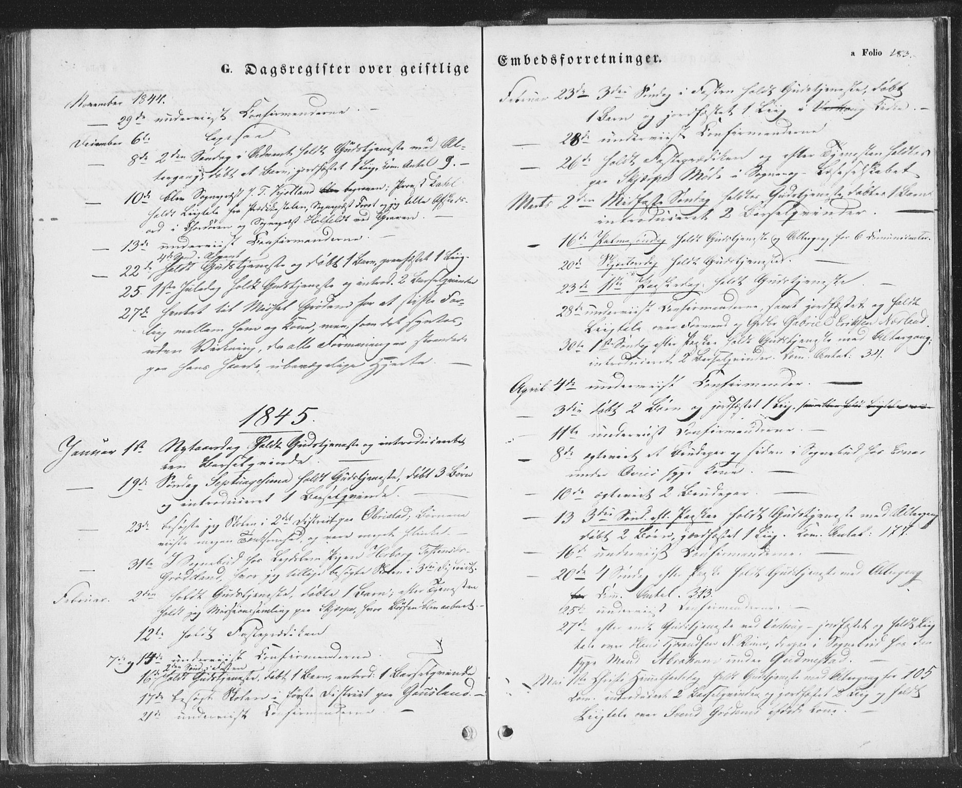 Hå sokneprestkontor, SAST/A-101801/001/30BA/L0006: Parish register (official) no. A 5, 1842-1853, p. 183