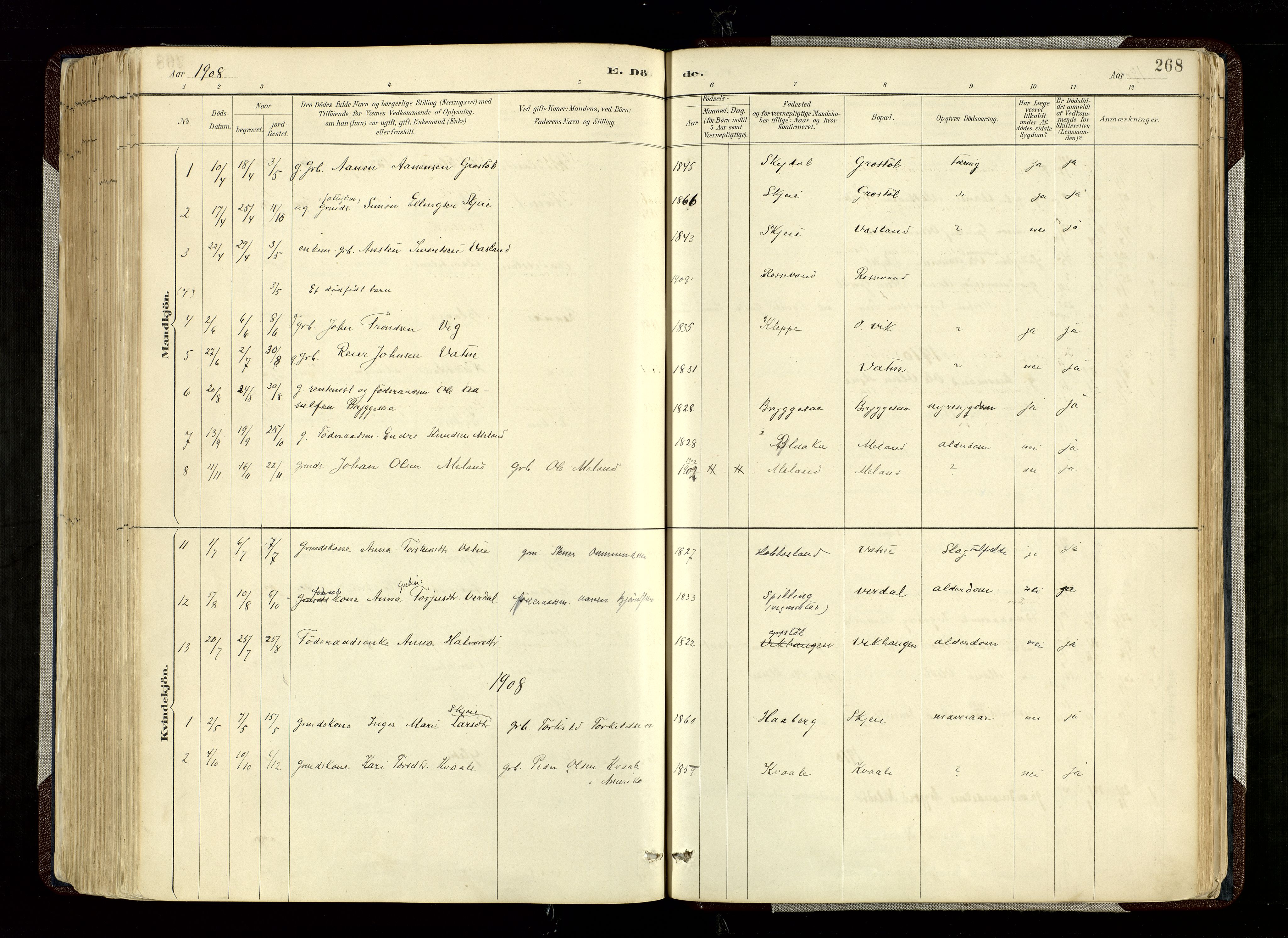 Hægebostad sokneprestkontor, SAK/1111-0024/F/Fa/Fab/L0004: Parish register (official) no. A 4, 1887-1929, p. 268