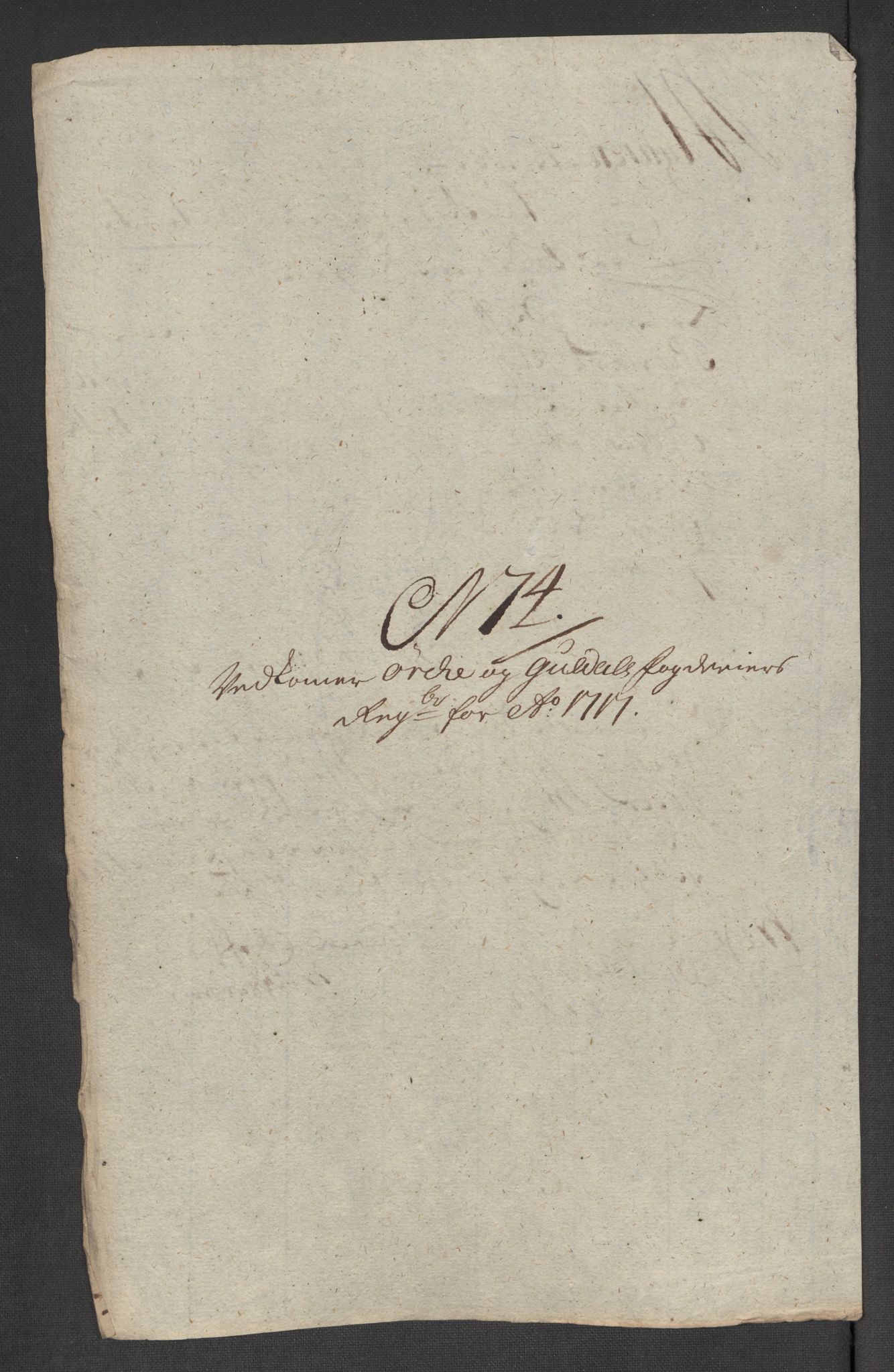 Rentekammeret inntil 1814, Reviderte regnskaper, Fogderegnskap, RA/EA-4092/R60/L3969: Fogderegnskap Orkdal og Gauldal, 1717, p. 522
