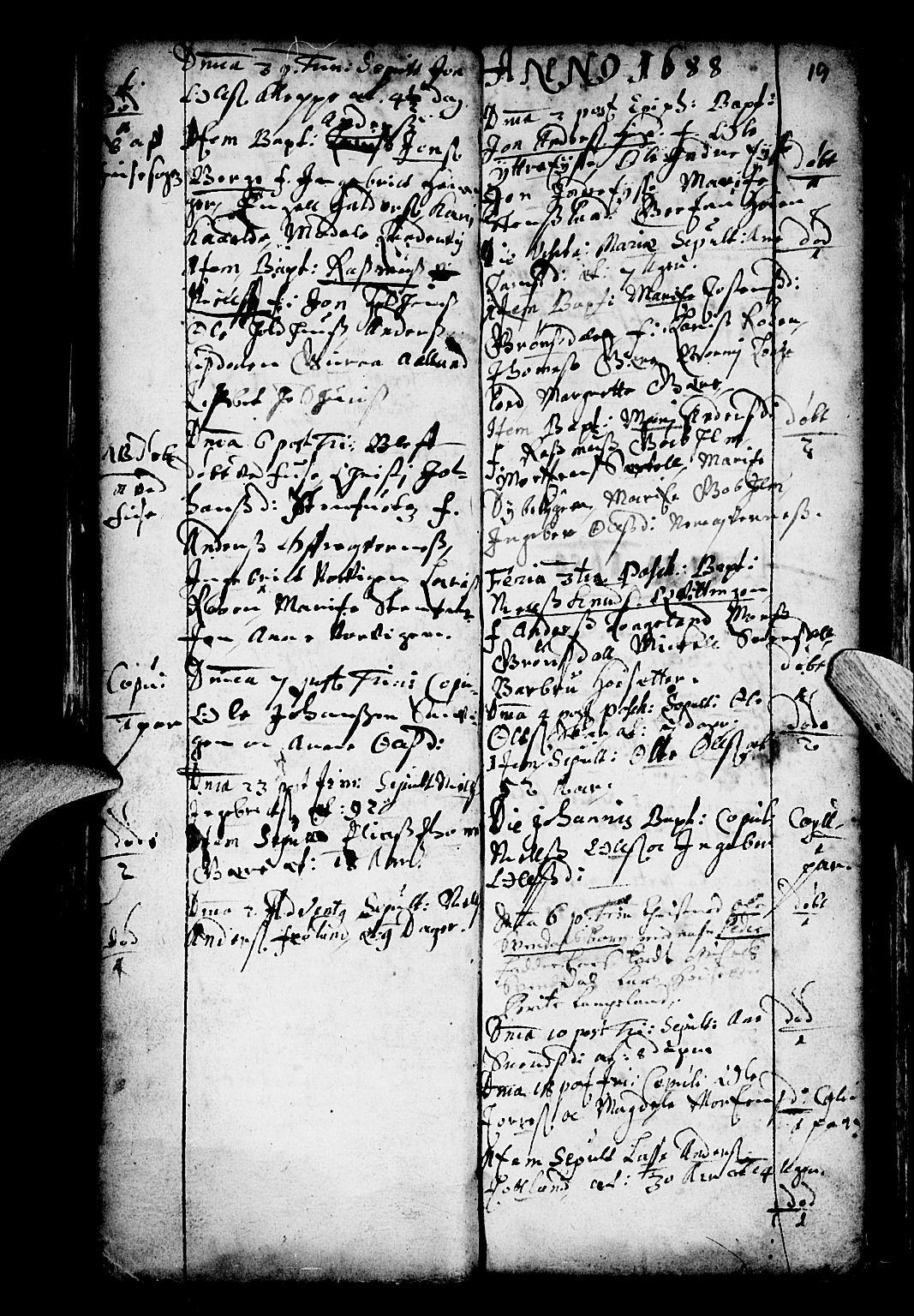 Os sokneprestembete, AV/SAB-A-99929: Parish register (official) no. A 4, 1669-1760, p. 19