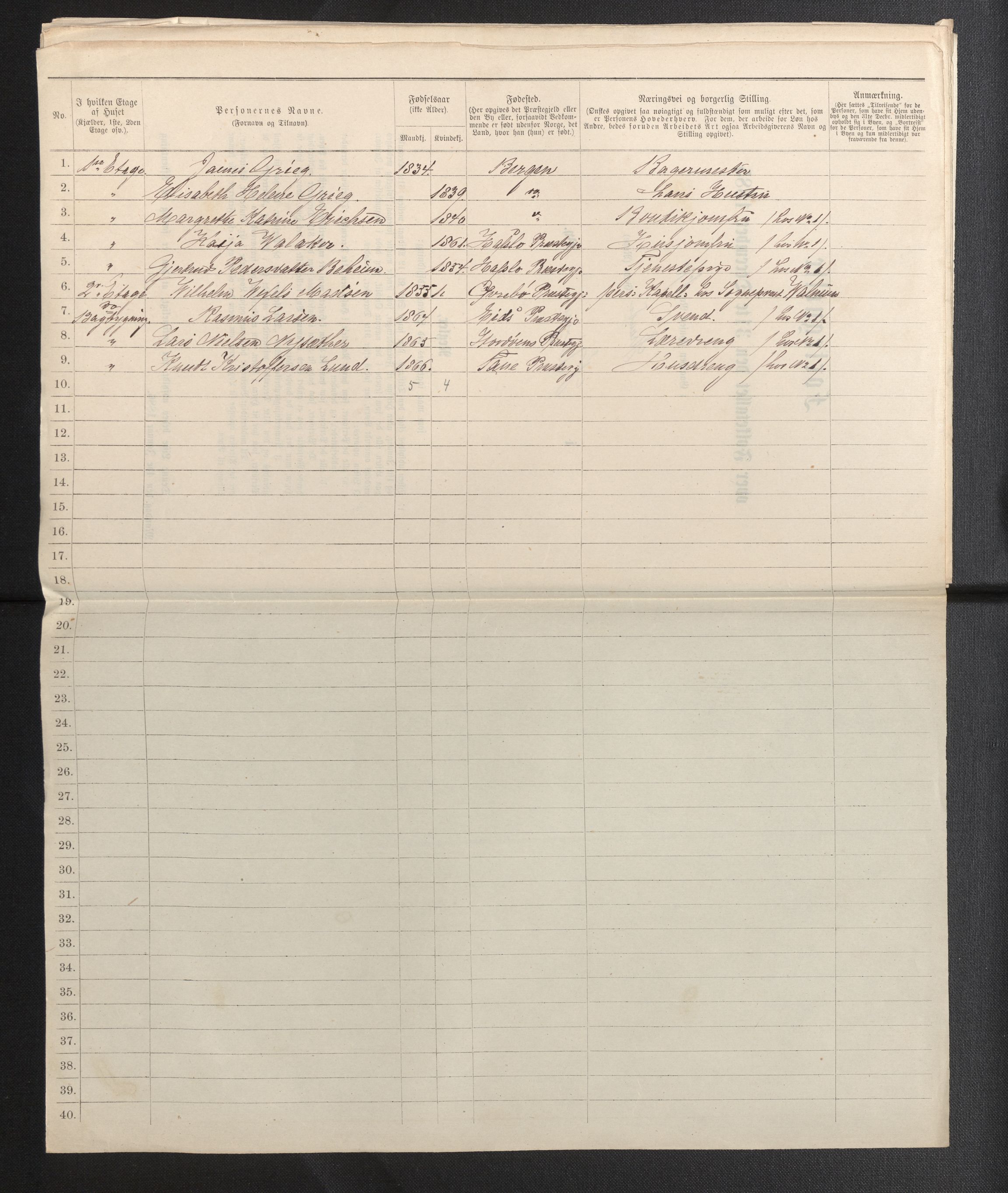 SAB, 1885 census for 1301 Bergen, 1885, p. 6677