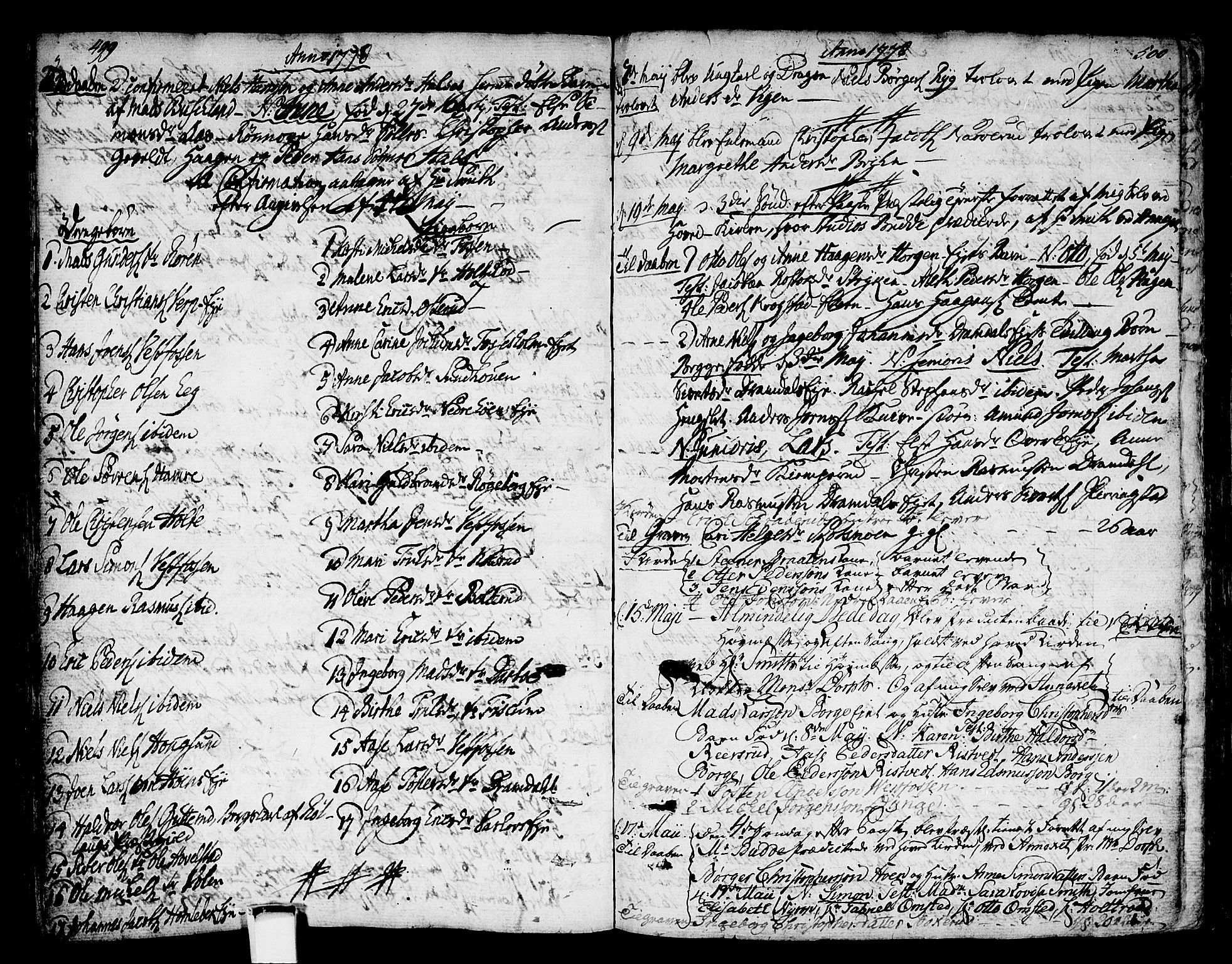 Eiker kirkebøker, AV/SAKO-A-4/F/Fa/L0008: Parish register (official) no. I 8, 1764-1788, p. 499-500
