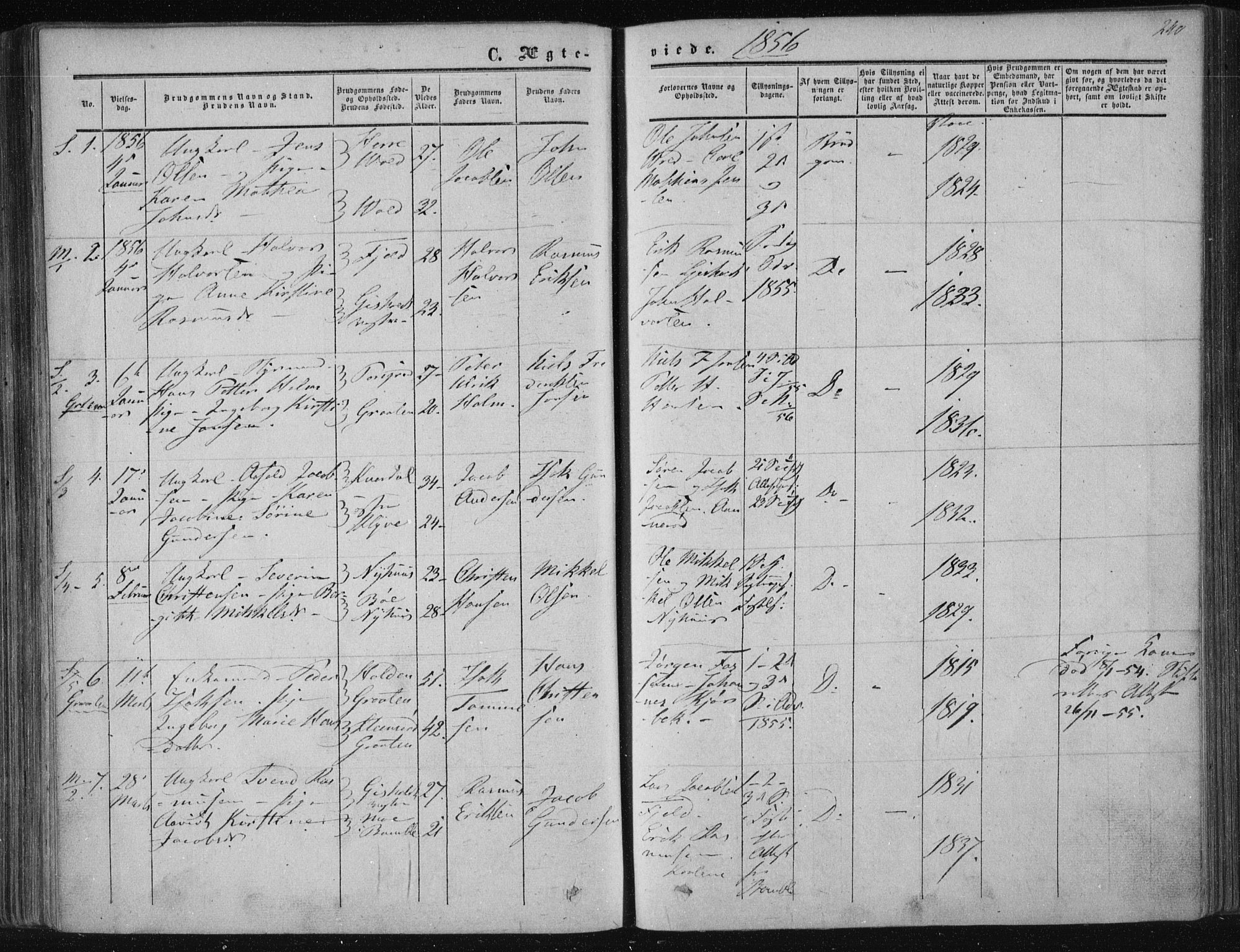 Solum kirkebøker, SAKO/A-306/F/Fa/L0007: Parish register (official) no. I 7, 1856-1864, p. 240