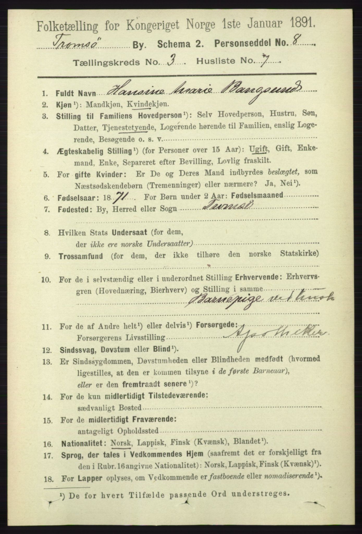 RA, 1891 census for 1902 Tromsø, 1891, p. 3241