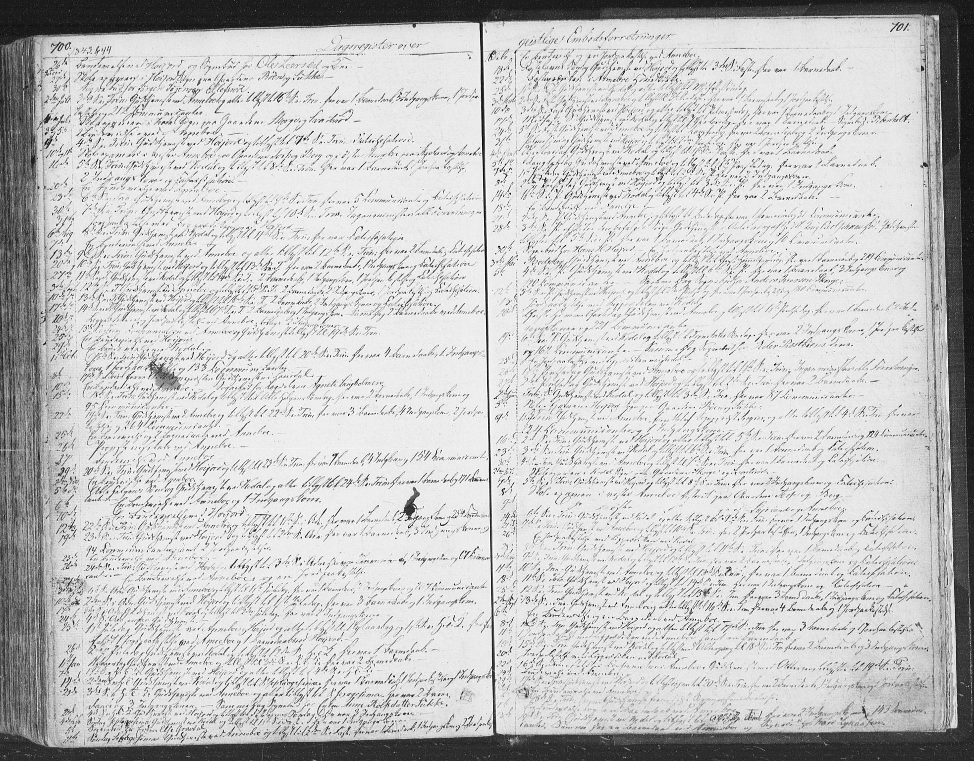 Andebu kirkebøker, AV/SAKO-A-336/F/Fa/L0004: Parish register (official) no. I 4, 1829-1856, p. 700-701