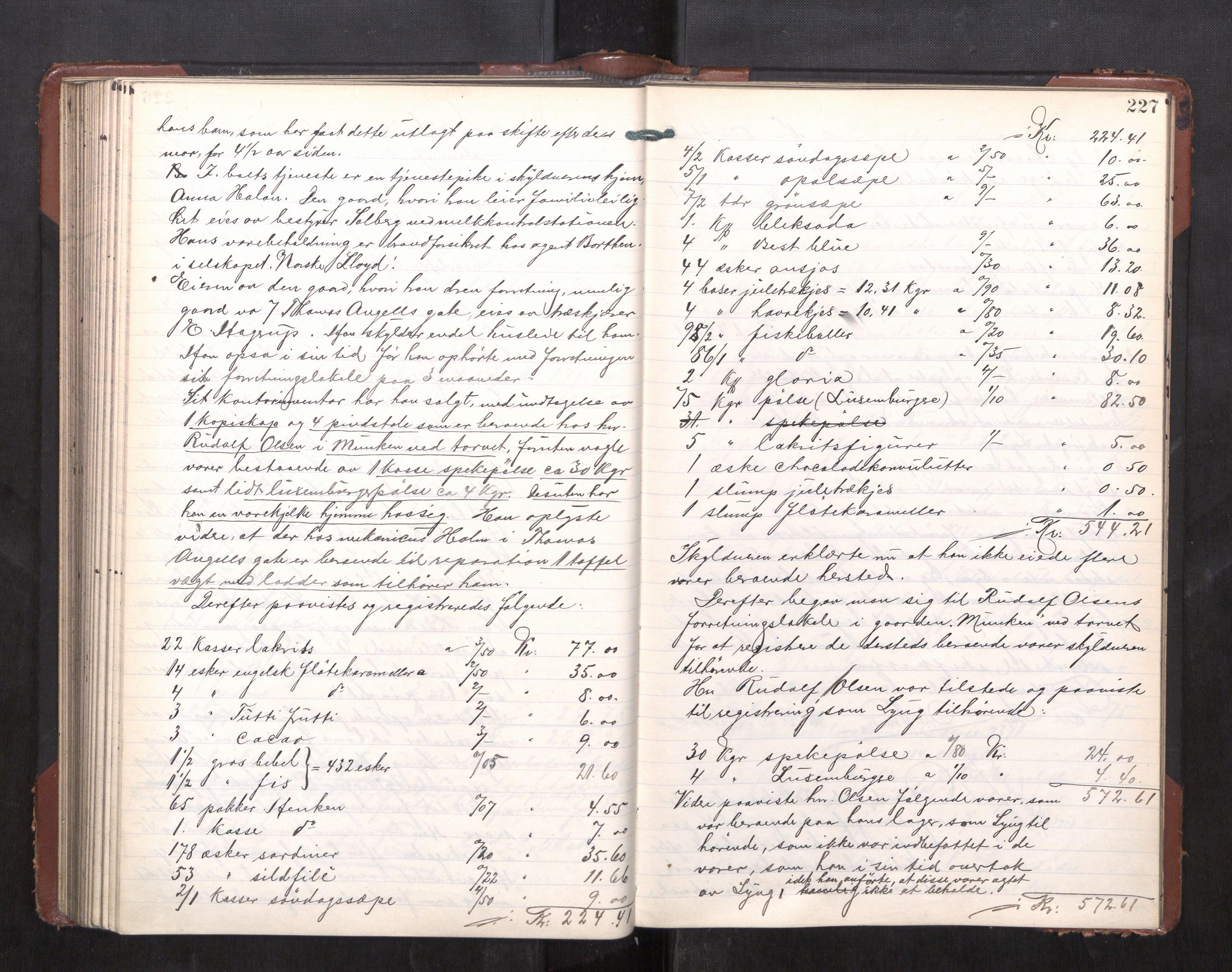 Trondheim byfogd, AV/SAT-A-0003/1/3/3C/L0029: Skifteregistreringsprotokoll - 8/12-11/4. (u/ register), 1909-1912, p. 227
