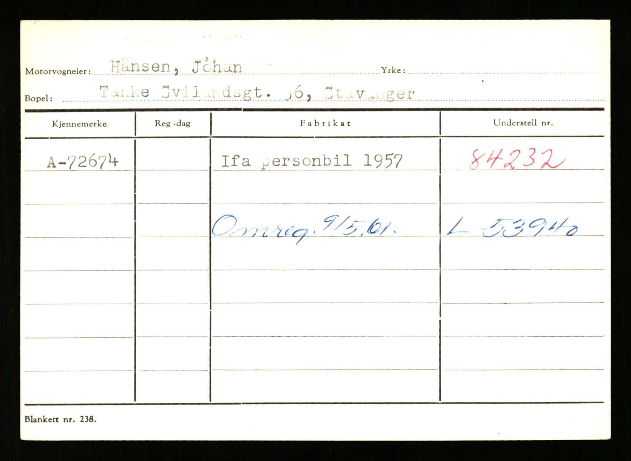 Stavanger trafikkstasjon, SAST/A-101942/0/G/L0008: Registreringsnummer: 67519 - 84533, 1930-1971, p. 799