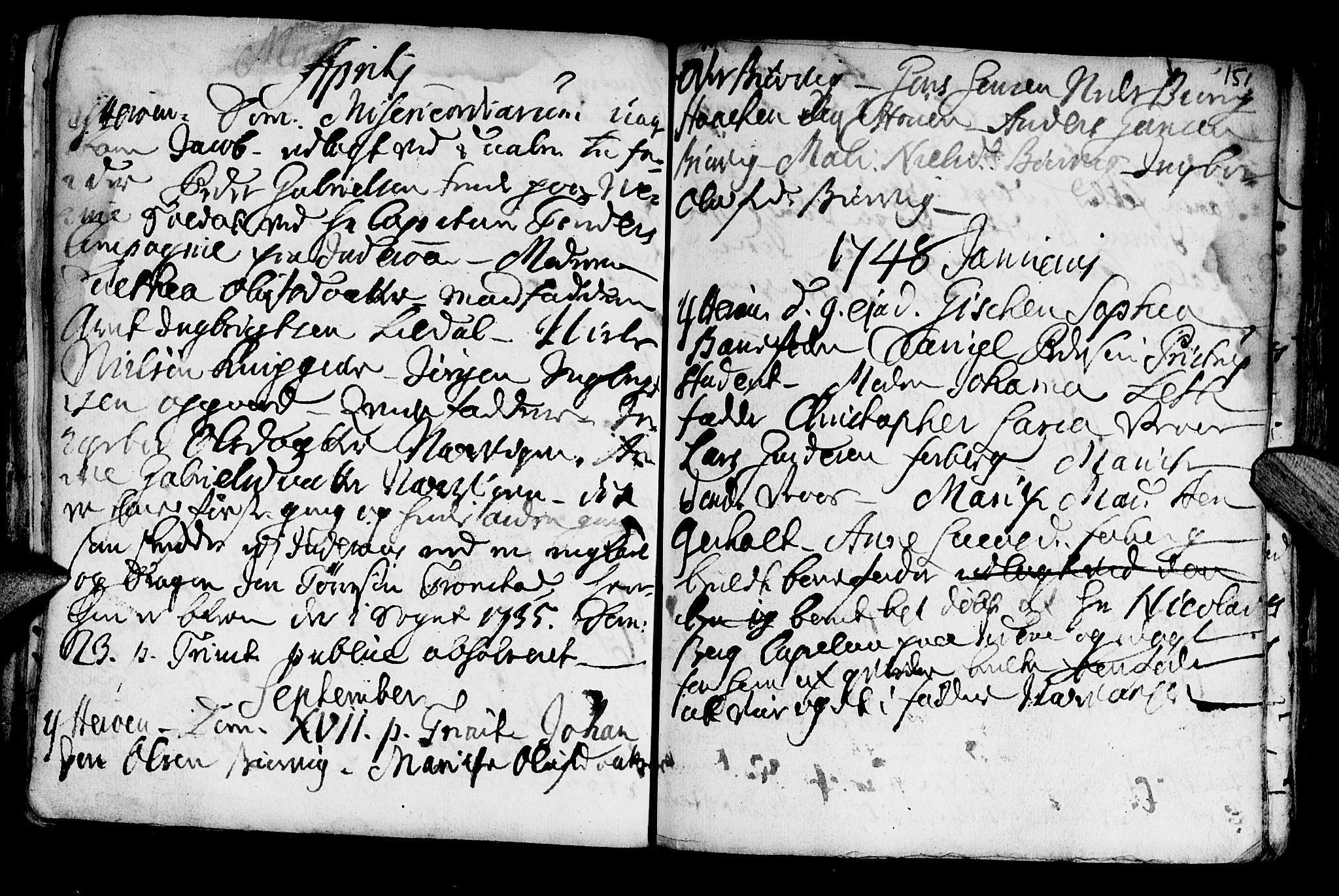 Ministerialprotokoller, klokkerbøker og fødselsregistre - Nord-Trøndelag, SAT/A-1458/722/L0215: Parish register (official) no. 722A02, 1718-1755, p. 151