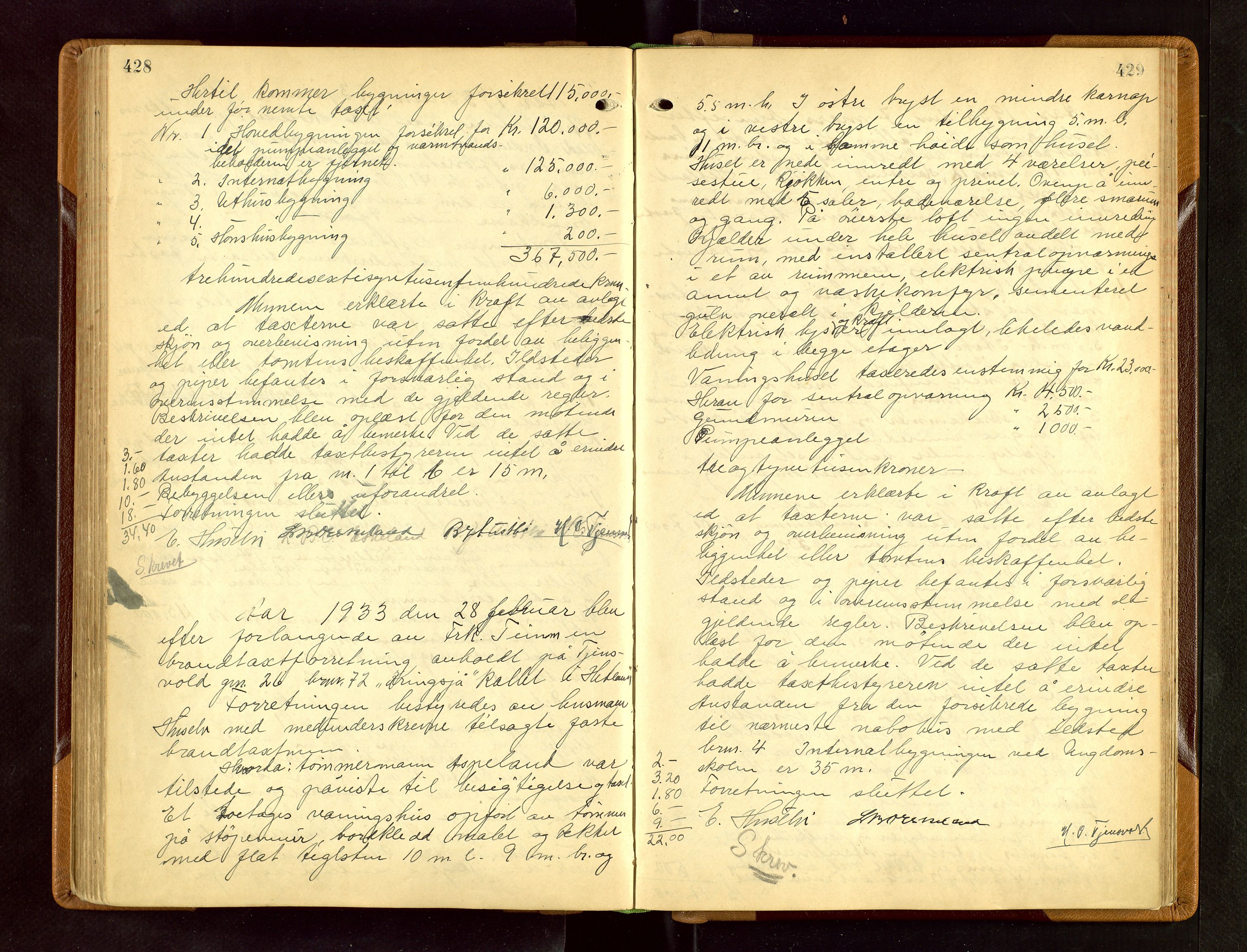 Hetland lensmannskontor, AV/SAST-A-100101/Goa/L0006: "Branntakstprotokoll", 1921-1938, p. 428-429